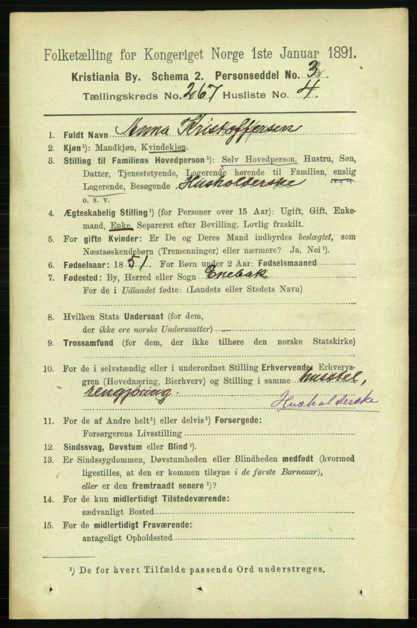 RA, 1891 census for 0301 Kristiania, 1891, p. 161563