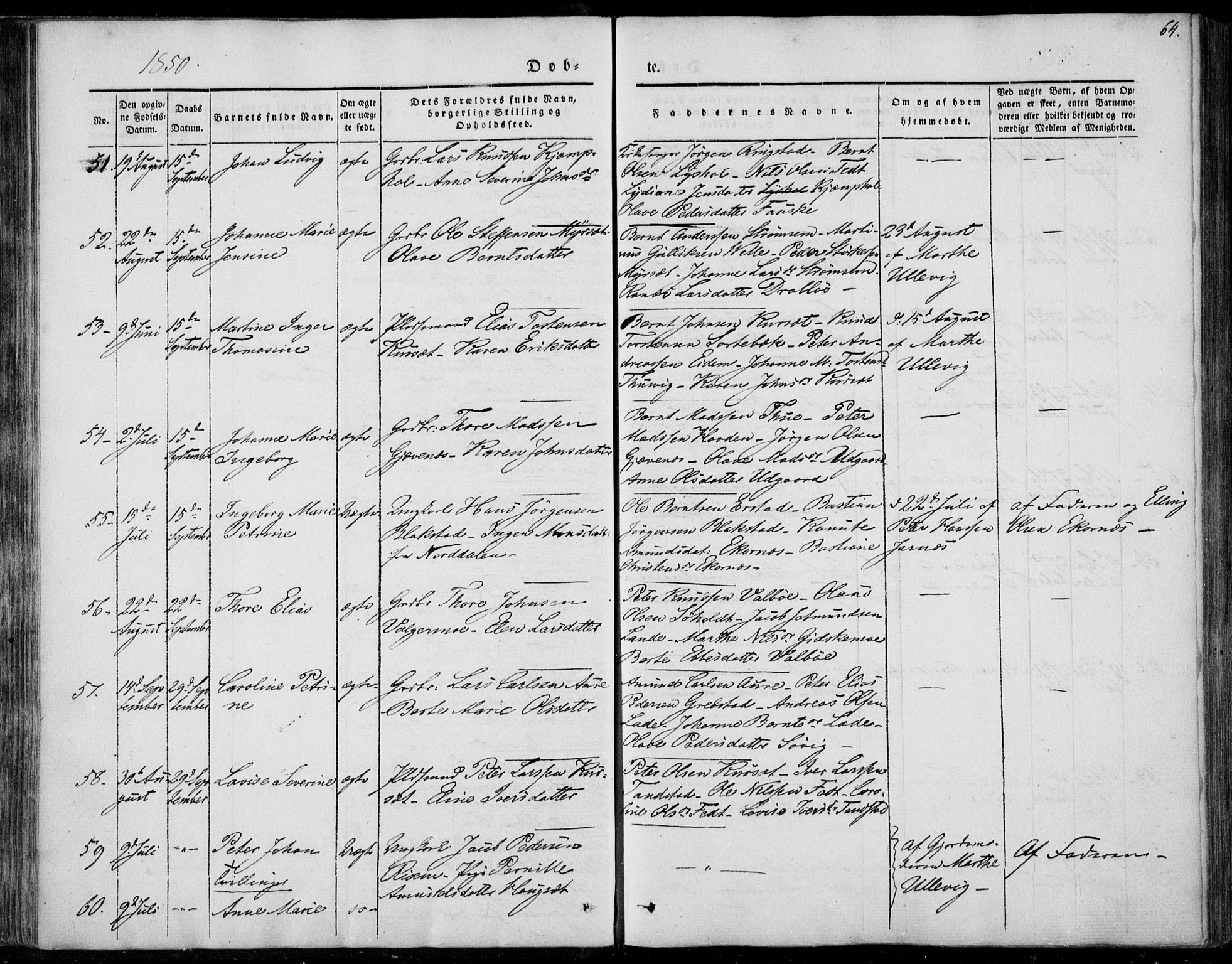 Ministerialprotokoller, klokkerbøker og fødselsregistre - Møre og Romsdal, SAT/A-1454/522/L0312: Parish register (official) no. 522A07, 1843-1851, p. 64