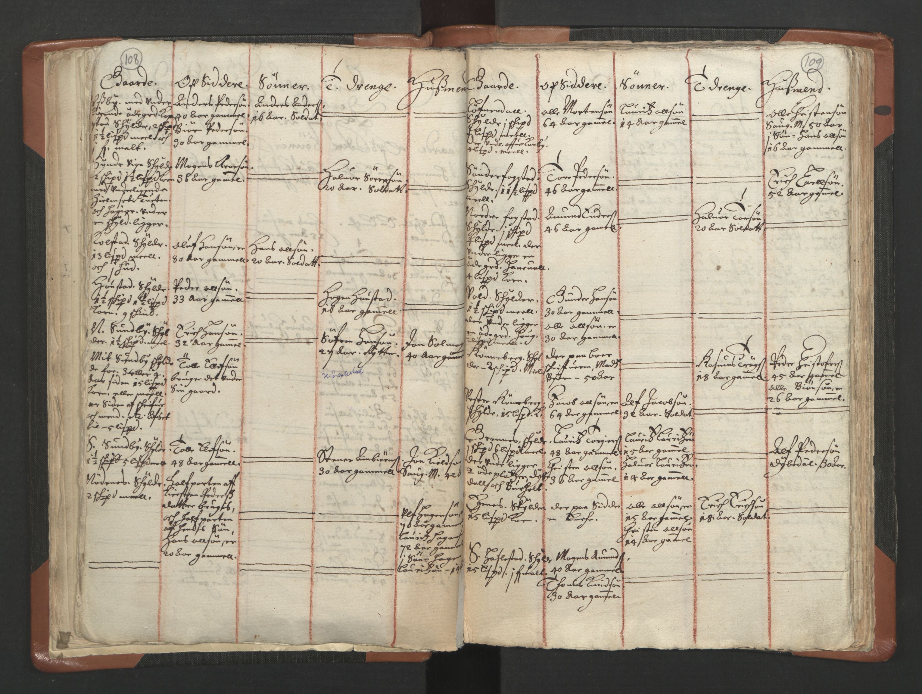 RA, Vicar's Census 1664-1666, no. 10: Tønsberg deanery, 1664-1666, p. 108-109