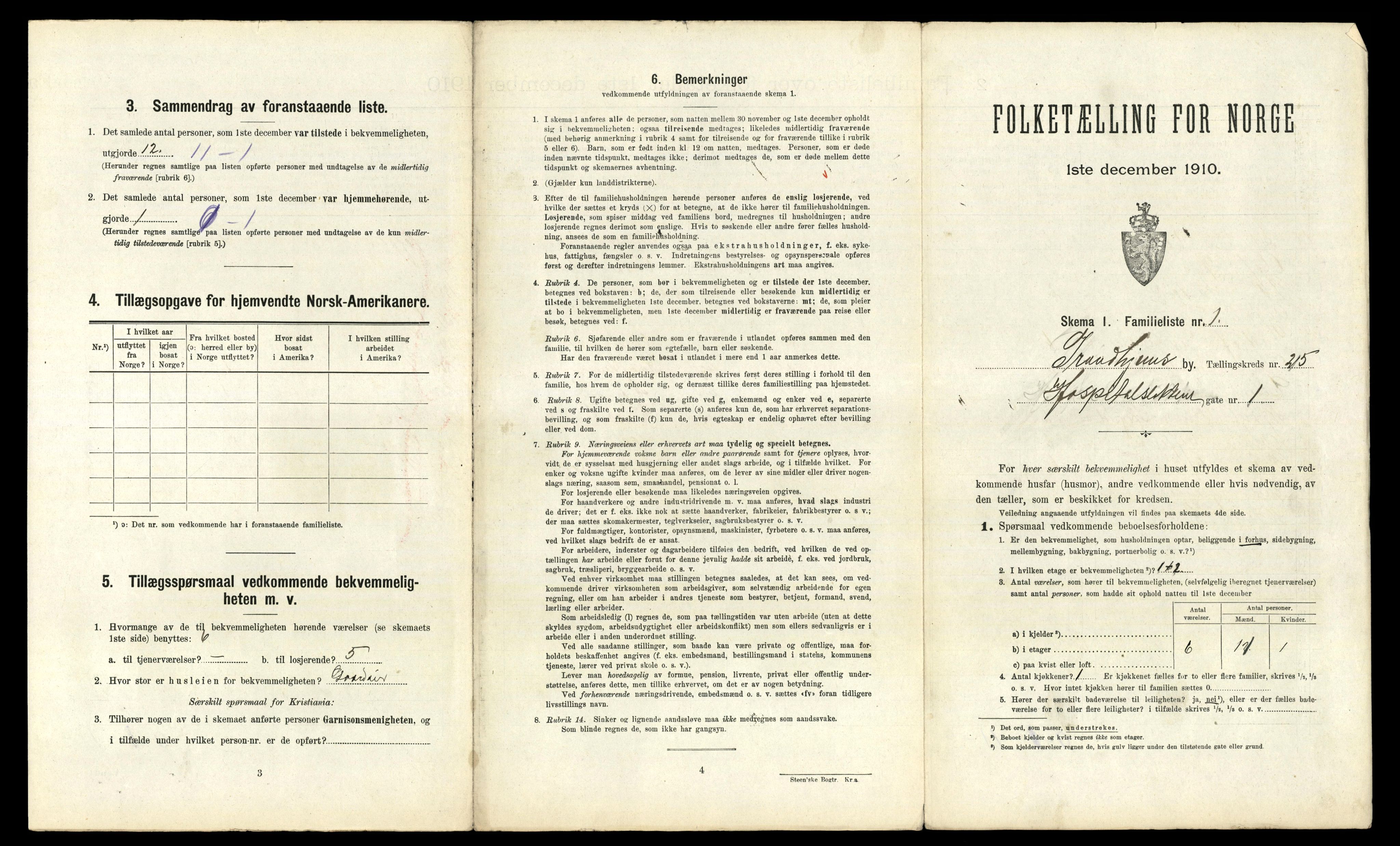 RA, 1910 census for Trondheim, 1910, p. 6807