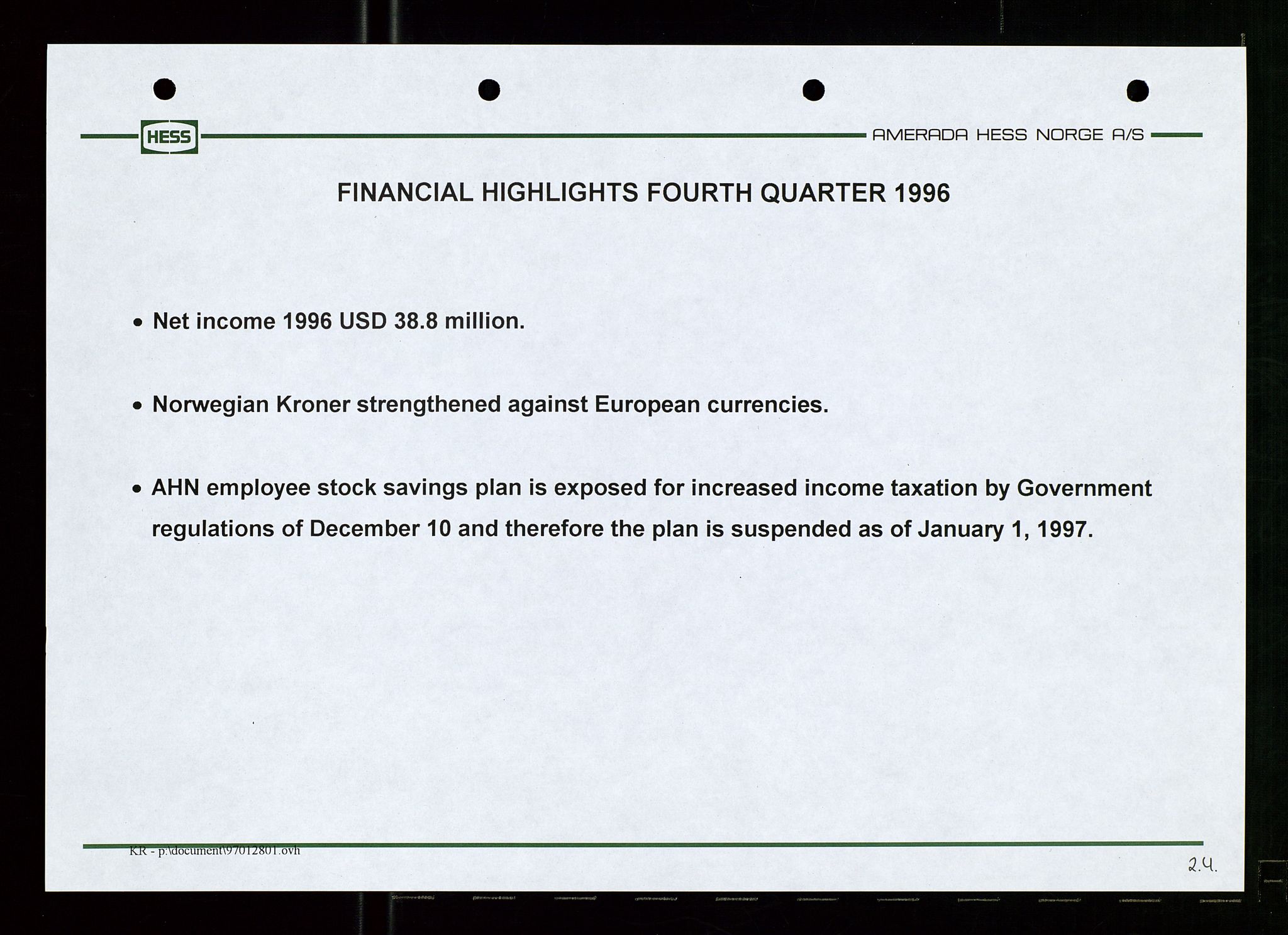 Pa 1766 - Hess Norge AS, AV/SAST-A-102451/A/Aa/L0001: Referater og sakspapirer, 1995-1997, p. 333