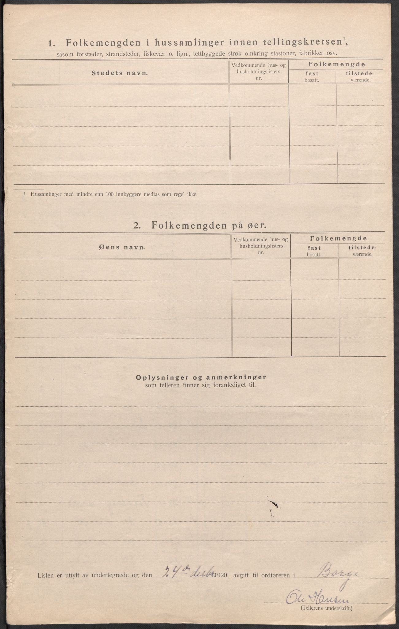 SAO, 1920 census for Borge, 1920, p. 30