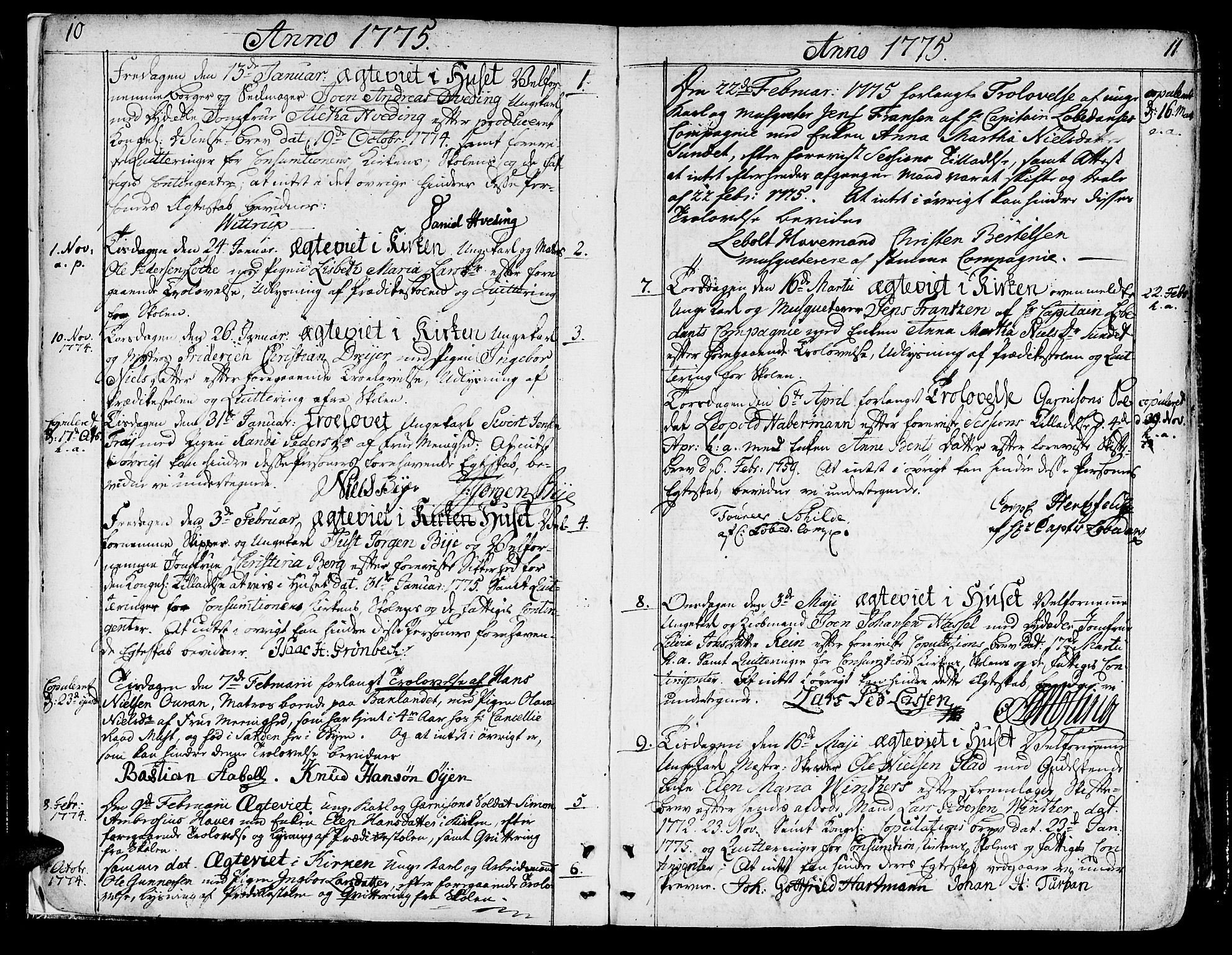 Ministerialprotokoller, klokkerbøker og fødselsregistre - Sør-Trøndelag, SAT/A-1456/602/L0105: Parish register (official) no. 602A03, 1774-1814, p. 10-11