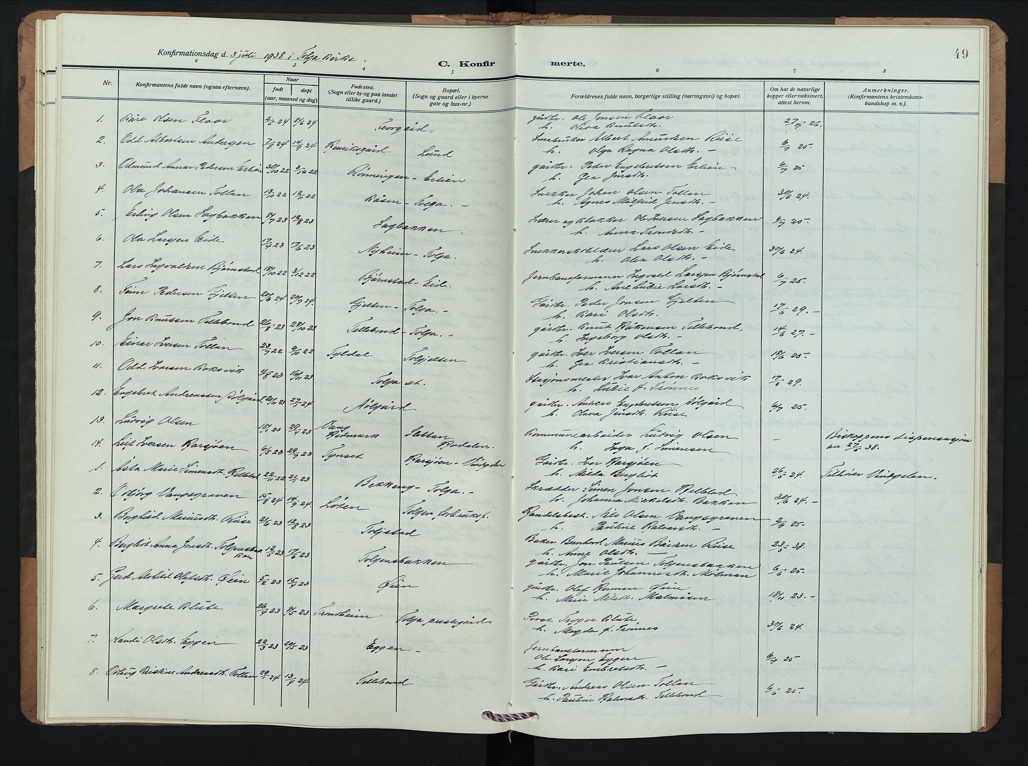 Tolga prestekontor, AV/SAH-PREST-062/L/L0013: Parish register (copy) no. 13, 1908-1948, p. 49