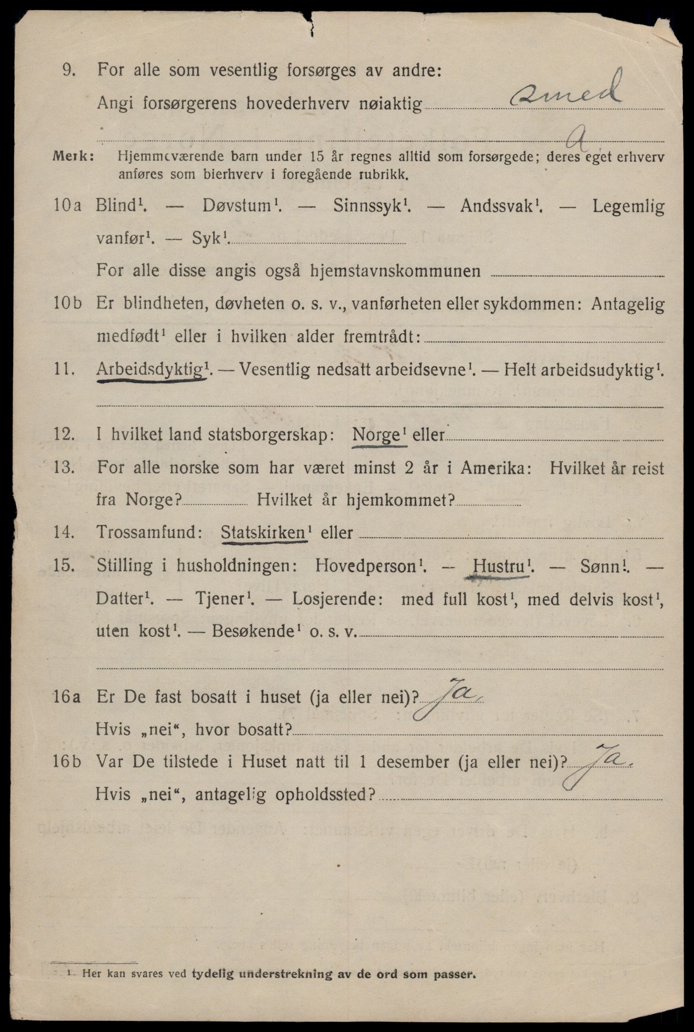 SAT, 1920 census for Trondheim, 1920, p. 46179