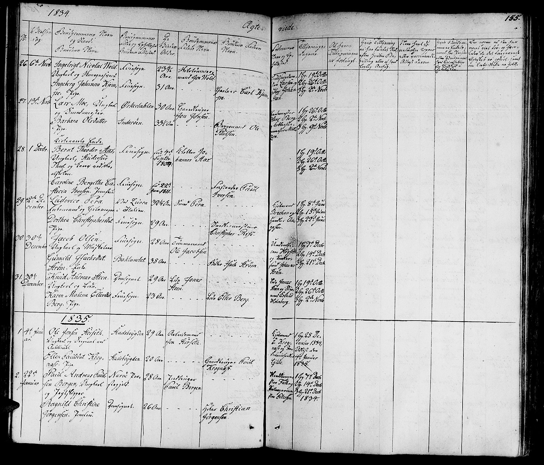 Ministerialprotokoller, klokkerbøker og fødselsregistre - Sør-Trøndelag, SAT/A-1456/602/L0136: Parish register (copy) no. 602C04, 1833-1845, p. 155