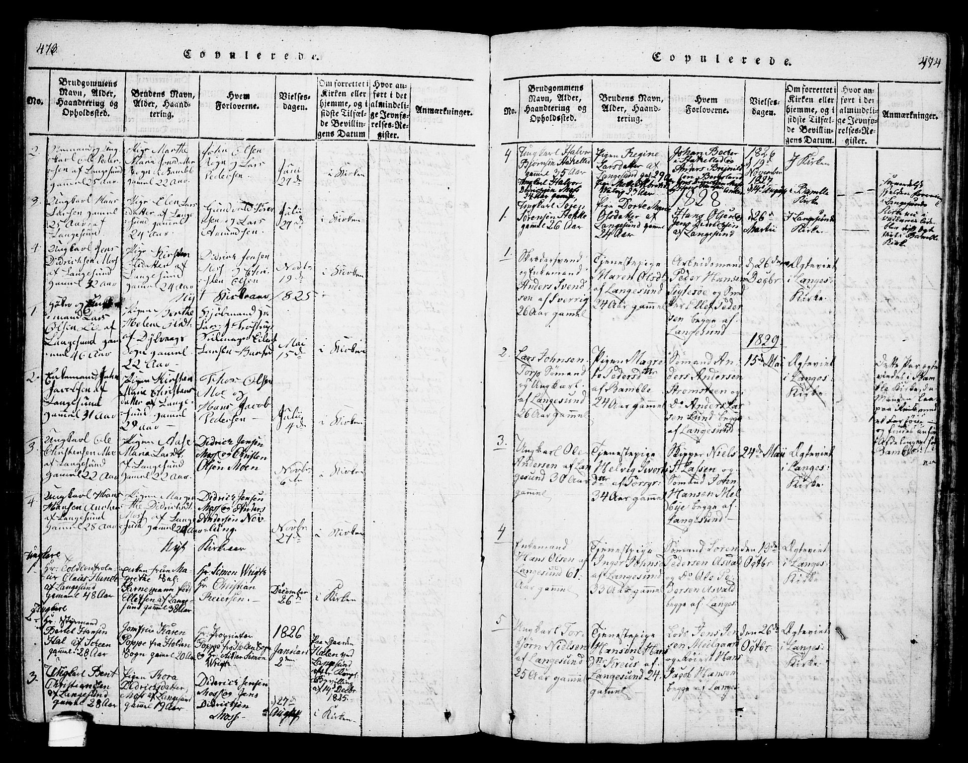 Bamble kirkebøker, SAKO/A-253/F/Fa/L0003: Parish register (official) no. I 3 /2, 1815-1834, p. 473-474