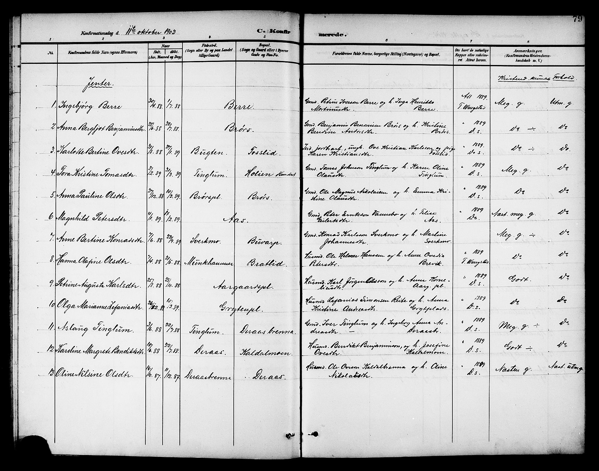 Ministerialprotokoller, klokkerbøker og fødselsregistre - Nord-Trøndelag, SAT/A-1458/742/L0412: Parish register (copy) no. 742C03, 1898-1910, p. 79