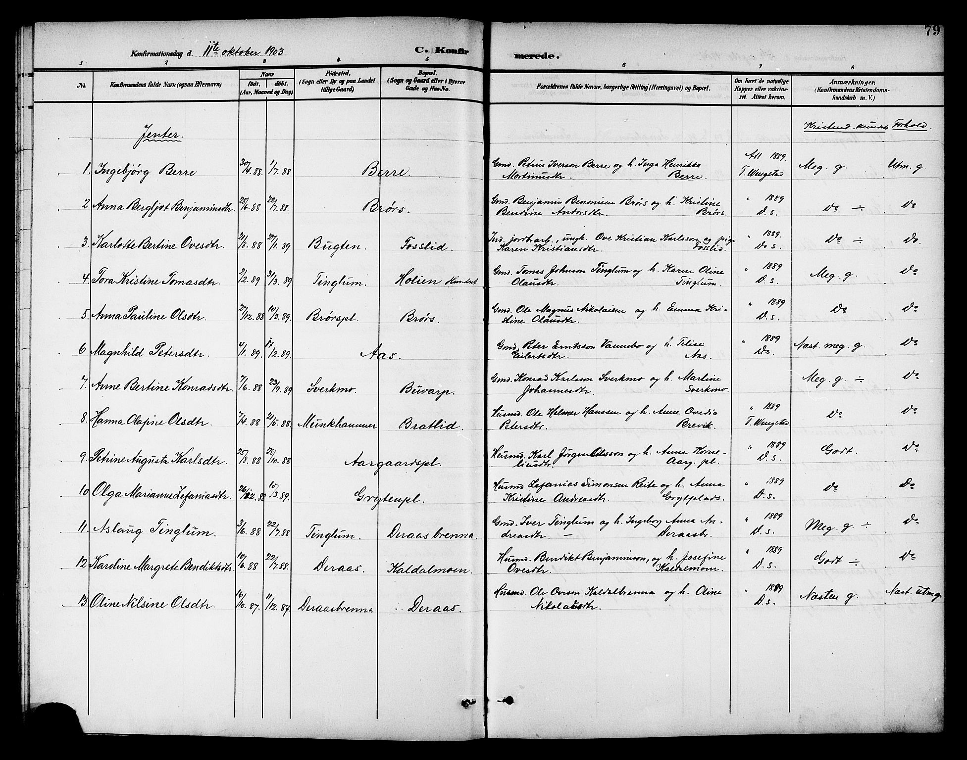 Ministerialprotokoller, klokkerbøker og fødselsregistre - Nord-Trøndelag, AV/SAT-A-1458/742/L0412: Parish register (copy) no. 742C03, 1898-1910, p. 79