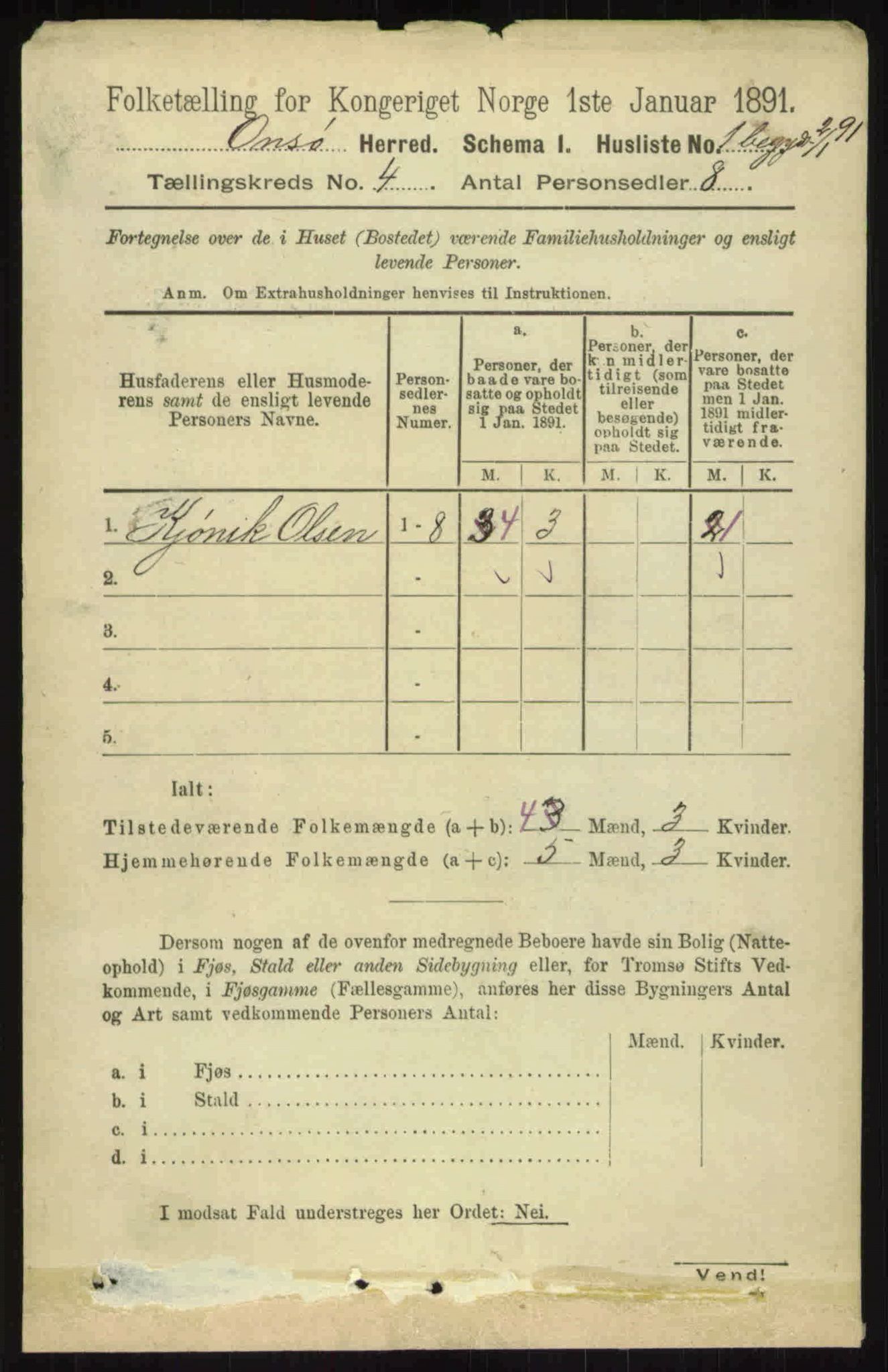 RA, 1891 census for 0134 Onsøy, 1891, p. 2379