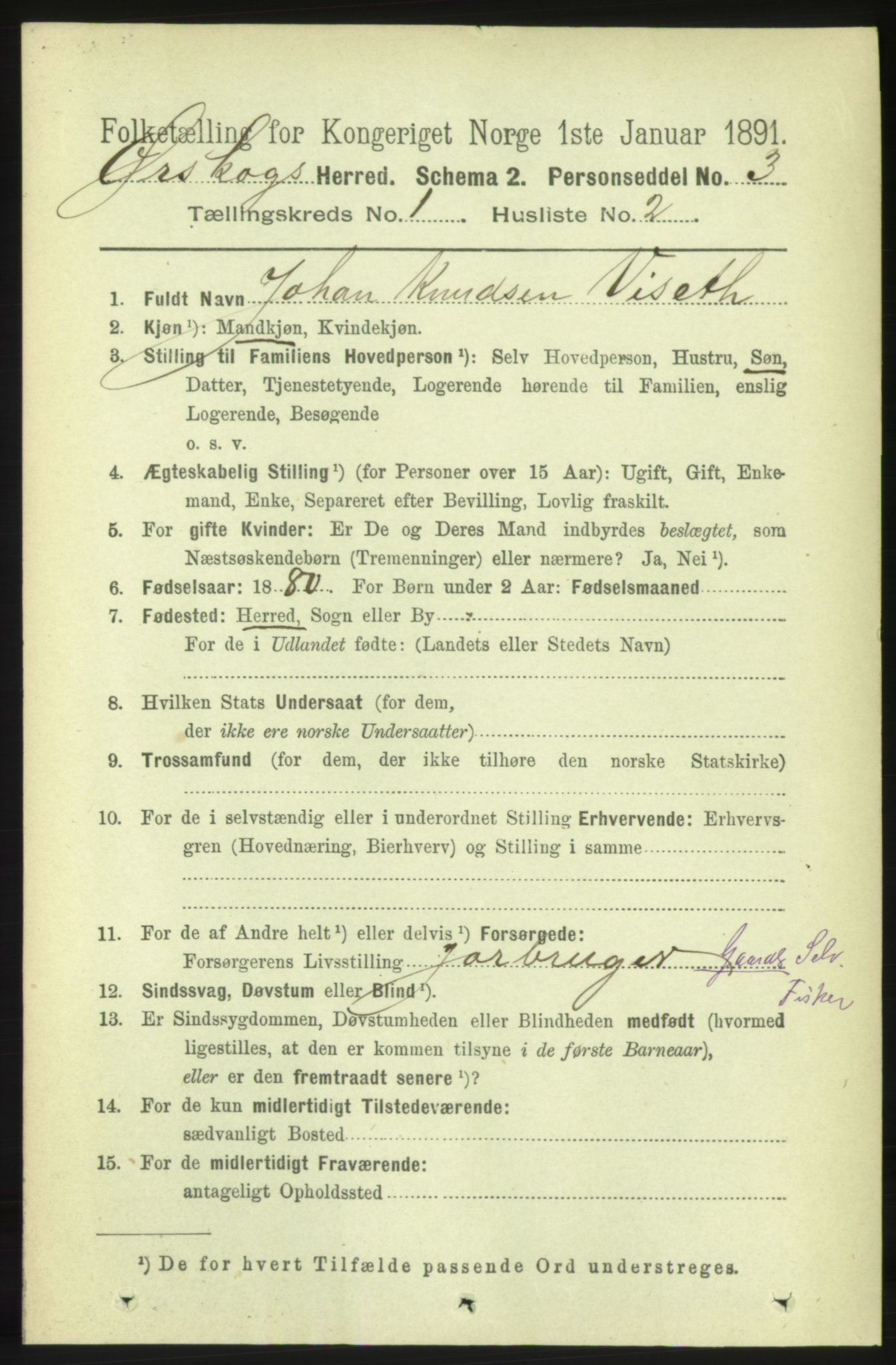 RA, 1891 census for 1527 Ørskog, 1891, p. 99