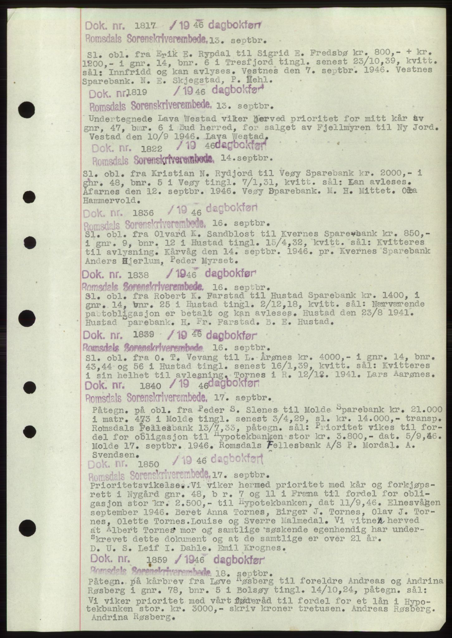 Romsdal sorenskriveri, AV/SAT-A-4149/1/2/2C: Mortgage book no. C1b, 1946-1949, Deed date: 13.09.1946