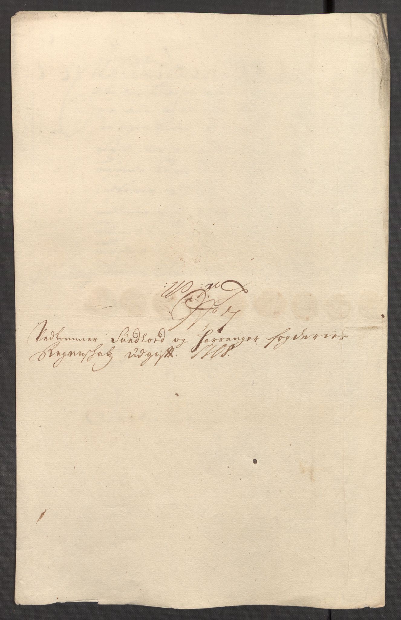 Rentekammeret inntil 1814, Reviderte regnskaper, Fogderegnskap, AV/RA-EA-4092/R48/L2985: Fogderegnskap Sunnhordland og Hardanger, 1708, p. 253