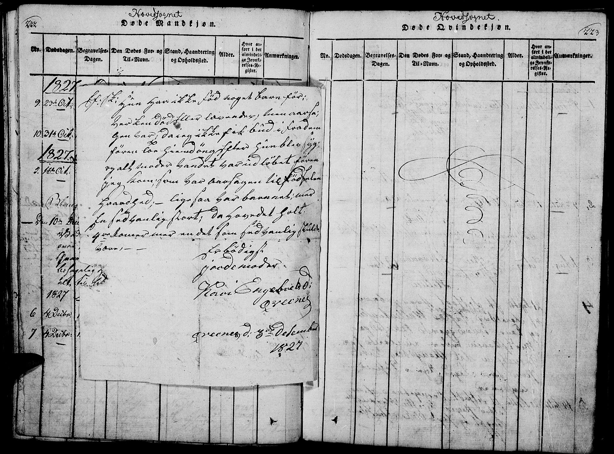 Rendalen prestekontor, AV/SAH-PREST-054/H/Ha/Haa/L0003: Parish register (official) no. 3, 1815-1829, p. 222-223