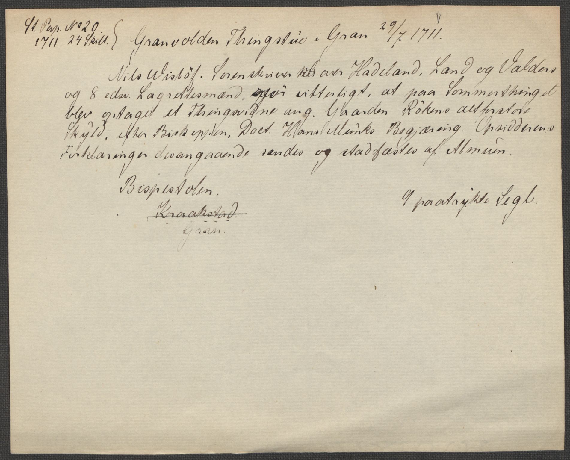 Riksarkivets diplomsamling, AV/RA-EA-5965/F15/L0015: Prestearkiv - Oppland og Buskerud, 1573-1792, p. 4