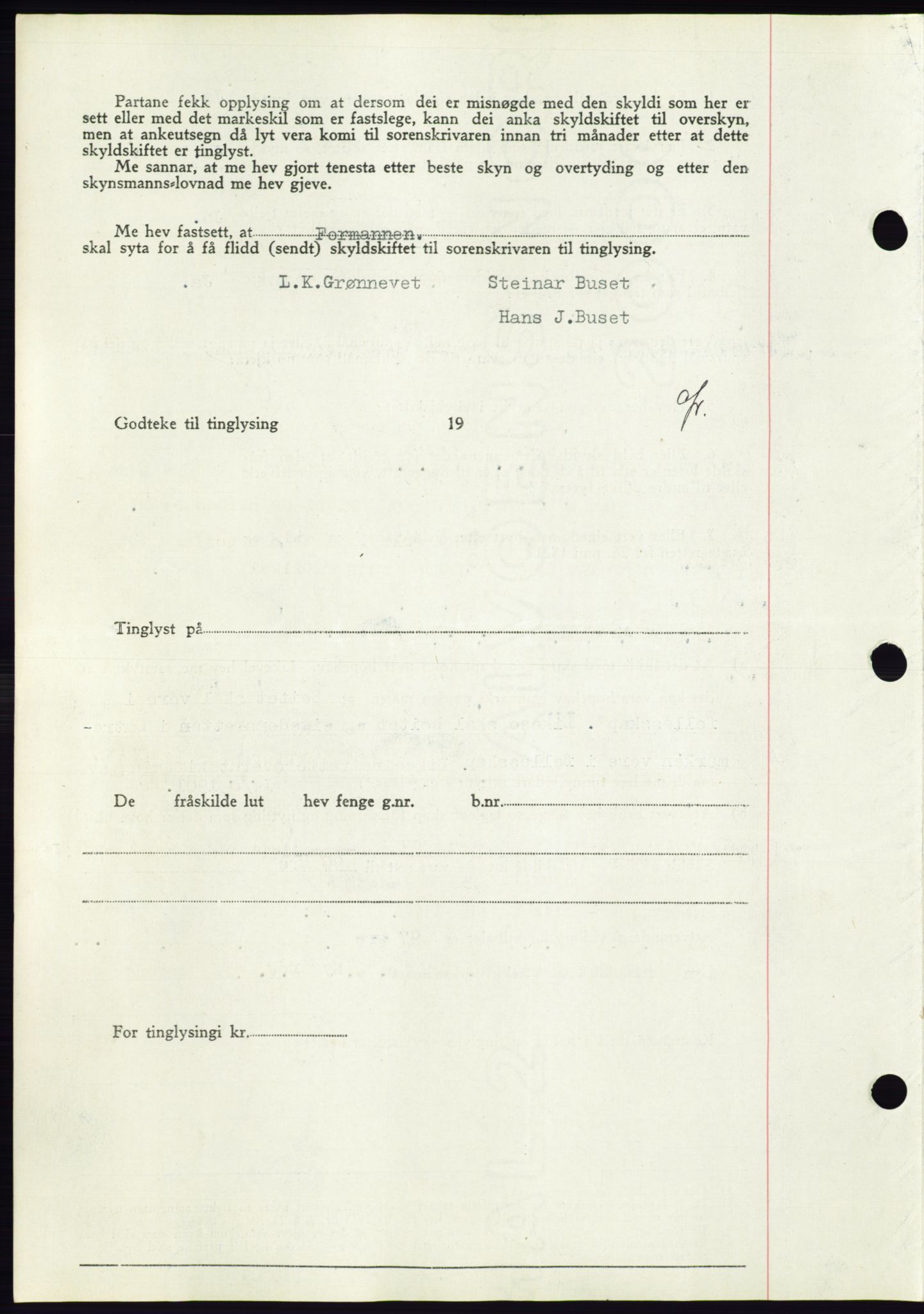 Søre Sunnmøre sorenskriveri, AV/SAT-A-4122/1/2/2C/L0071: Mortgage book no. 65, 1941-1941, Diary no: : 685/1941