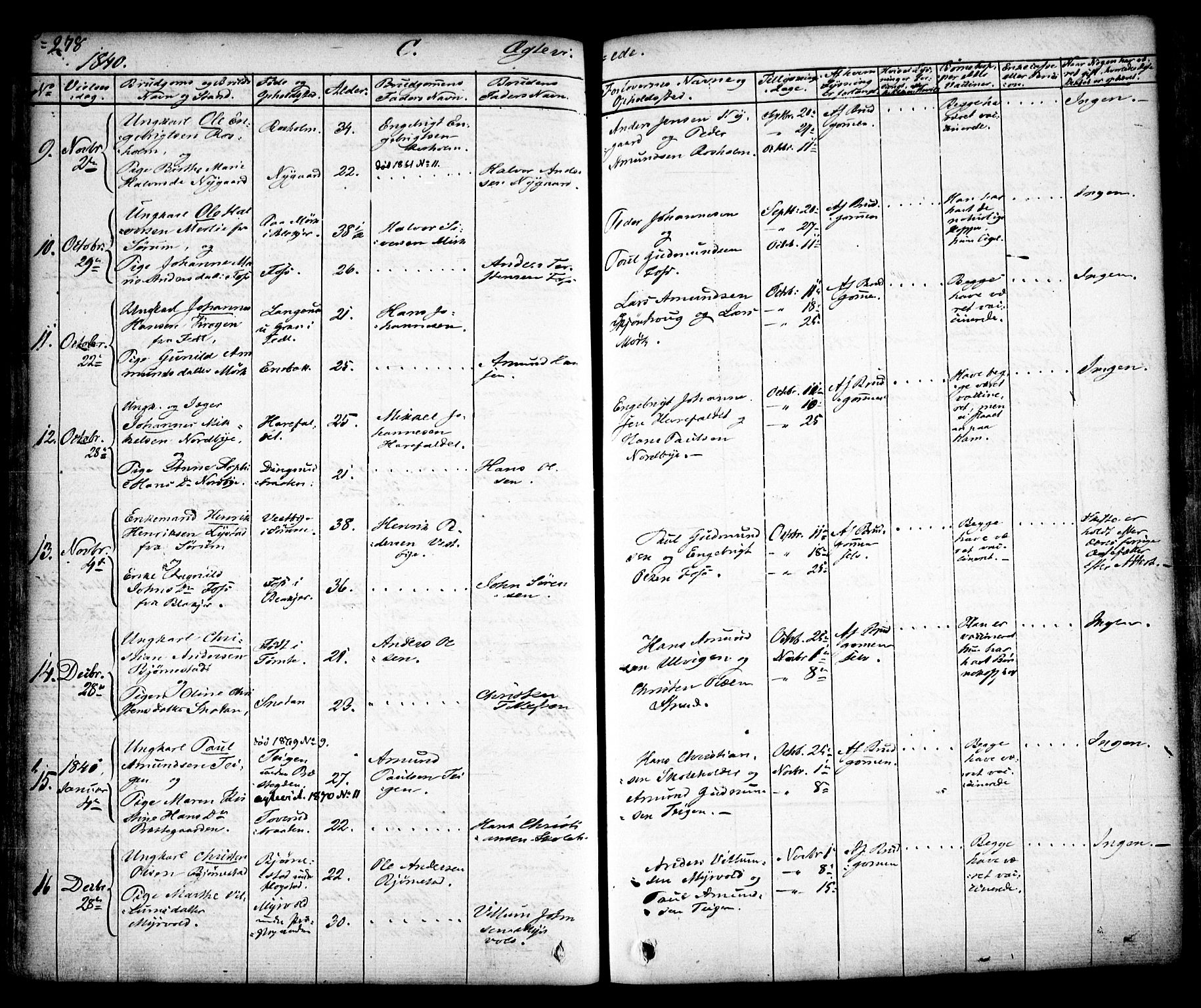 Aurskog prestekontor Kirkebøker, SAO/A-10304a/F/Fa/L0006: Parish register (official) no. I 6, 1829-1853, p. 278