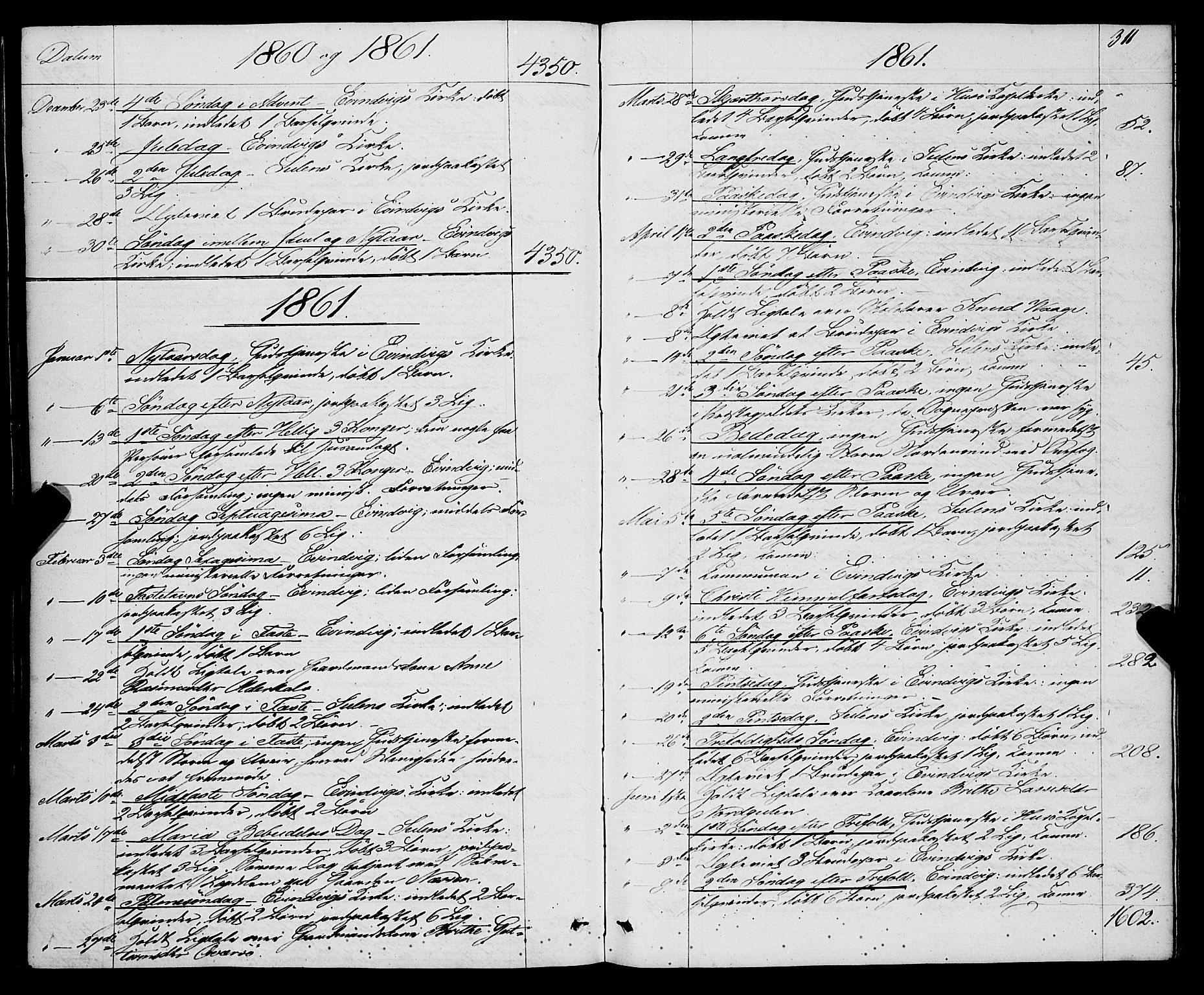 Gulen sokneprestembete, AV/SAB-A-80201/H/Haa/Haaa/L0022: Parish register (official) no. A 22, 1859-1869, p. 311