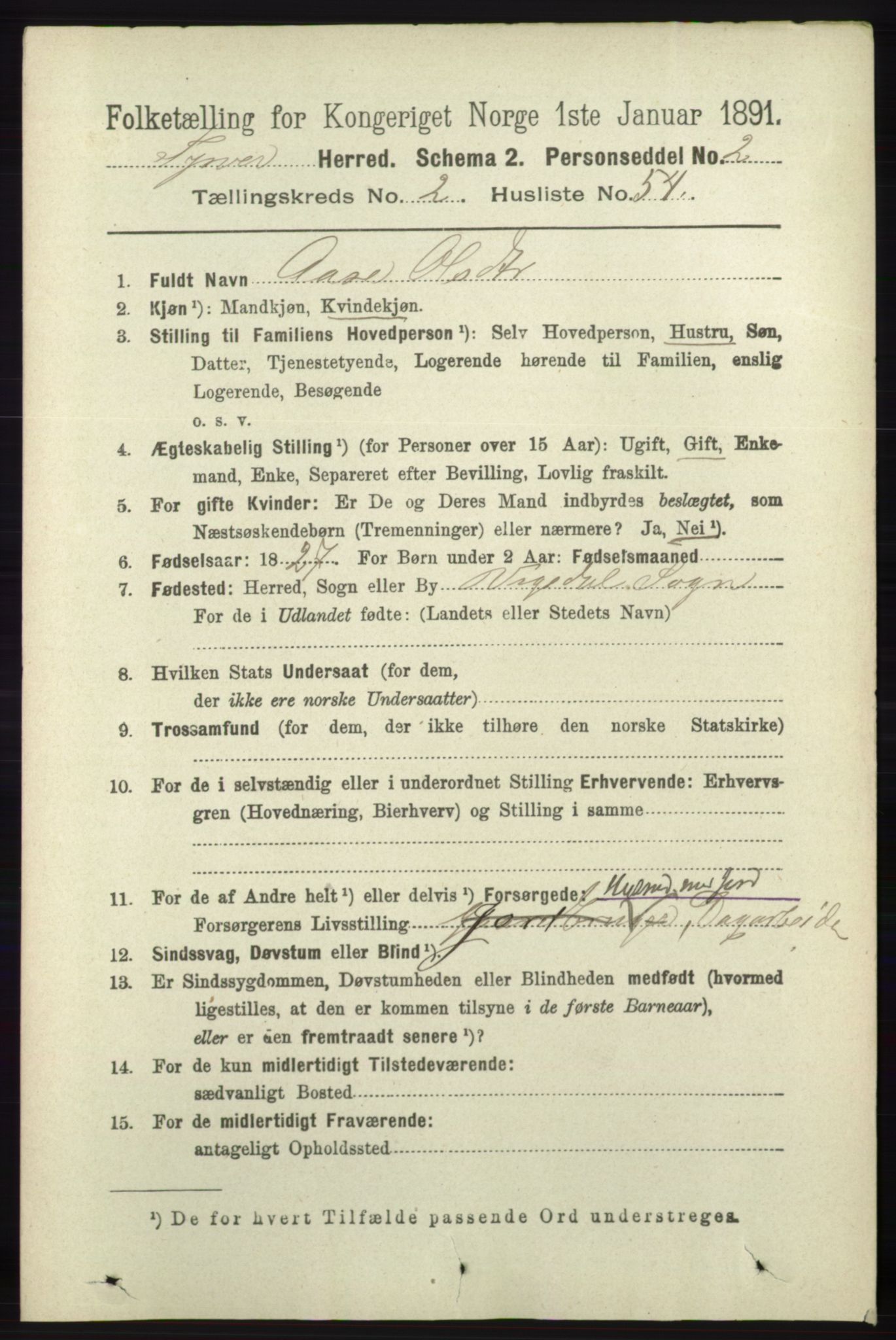 RA, 1891 census for 1146 Tysvær, 1891, p. 987