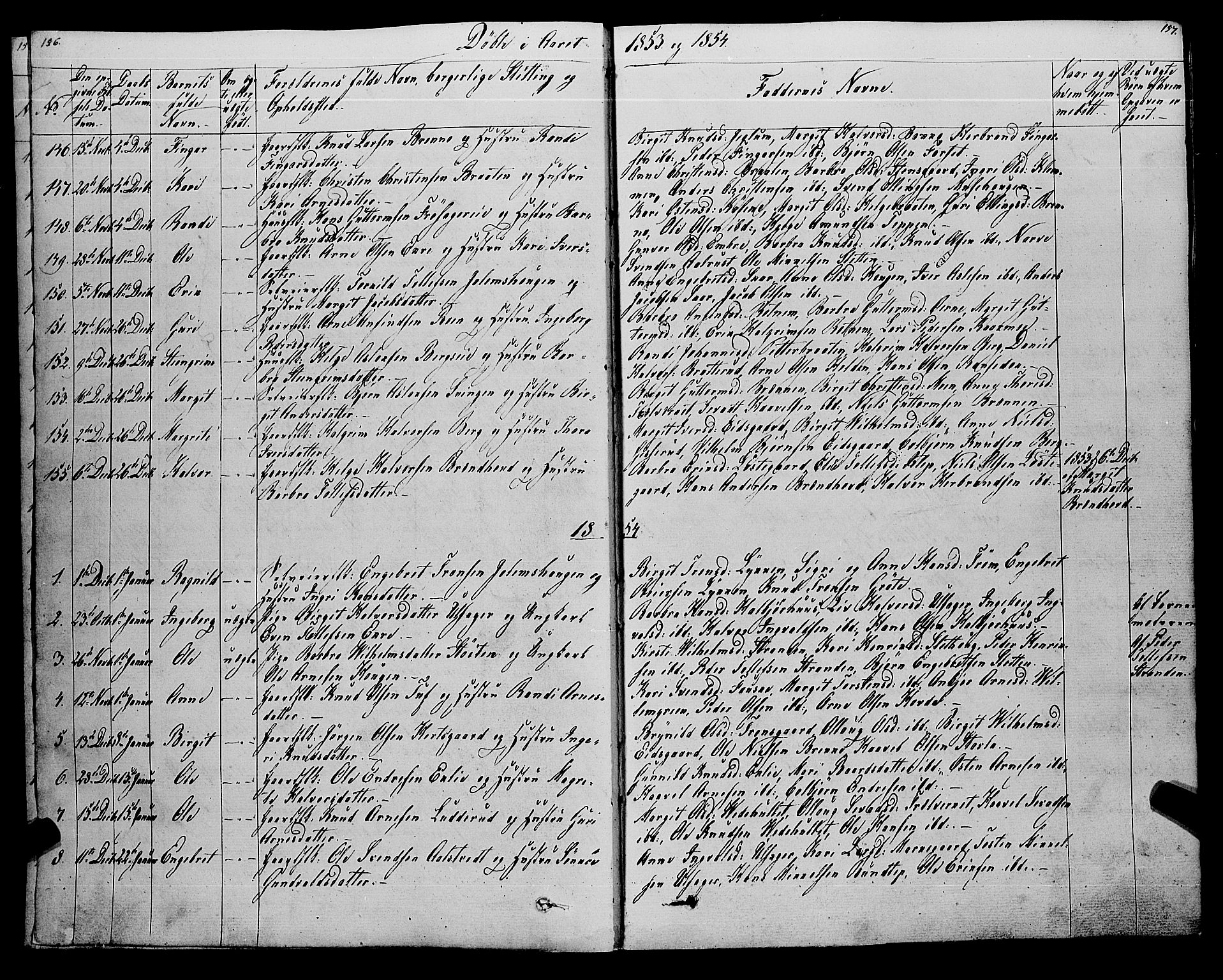 Gol kirkebøker, SAKO/A-226/F/Fa/L0002: Parish register (official) no. I 2, 1837-1863, p. 156-157