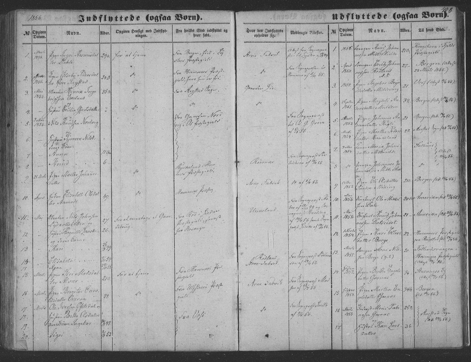Haus sokneprestembete, SAB/A-75601/H/Haa: Parish register (official) no. A 16 II, 1848-1857, p. 408