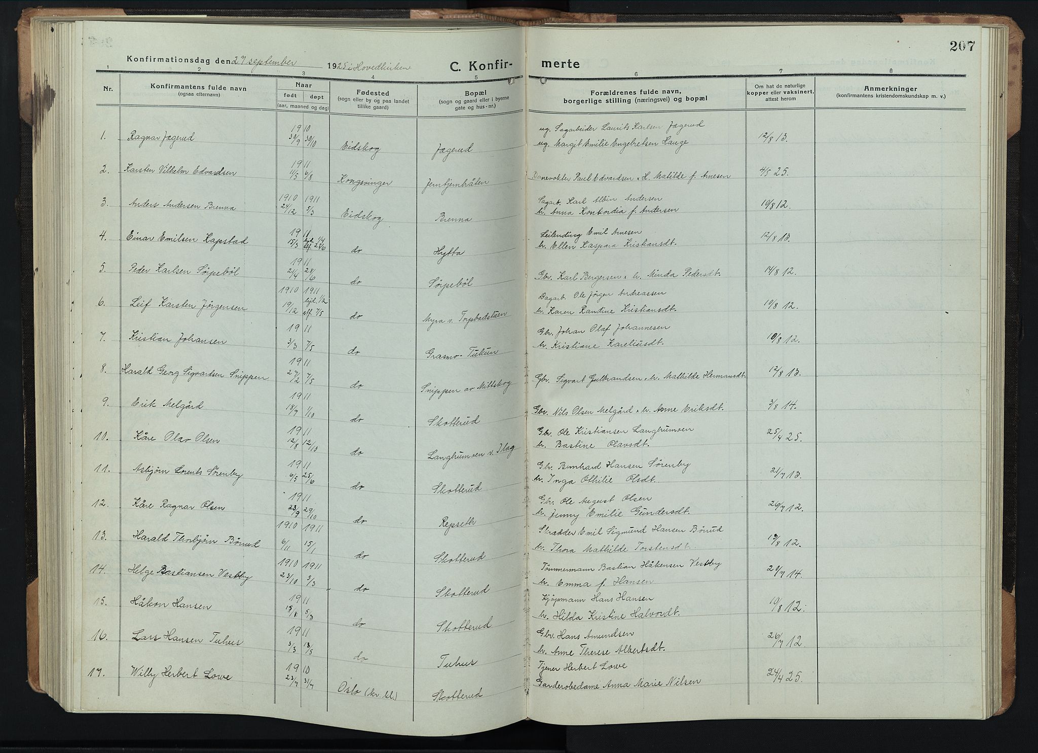 Eidskog prestekontor, SAH/PREST-026/H/Ha/Hab/L0005: Parish register (copy) no. 5, 1916-1946, p. 207