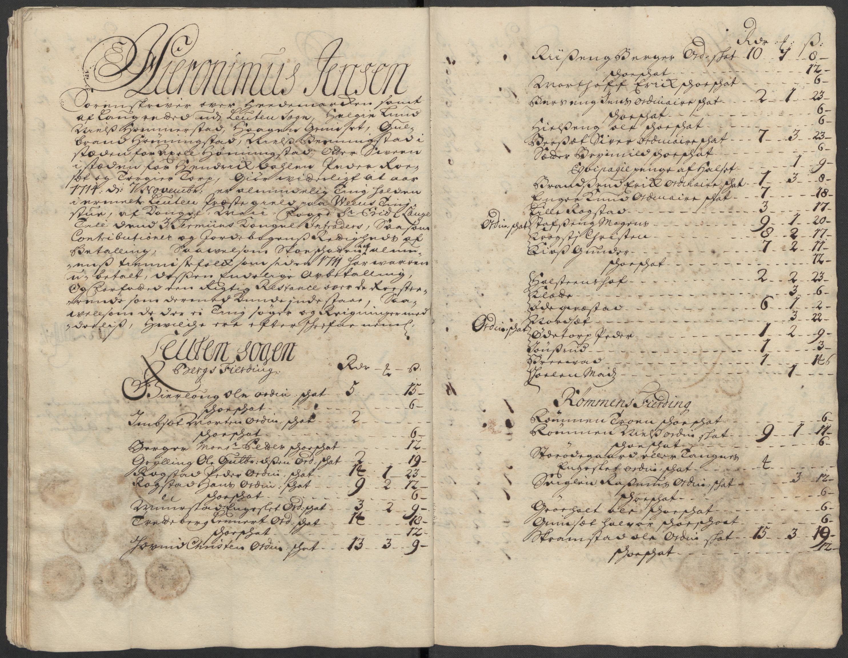 Rentekammeret inntil 1814, Reviderte regnskaper, Fogderegnskap, AV/RA-EA-4092/R16/L1052: Fogderegnskap Hedmark, 1714, p. 60