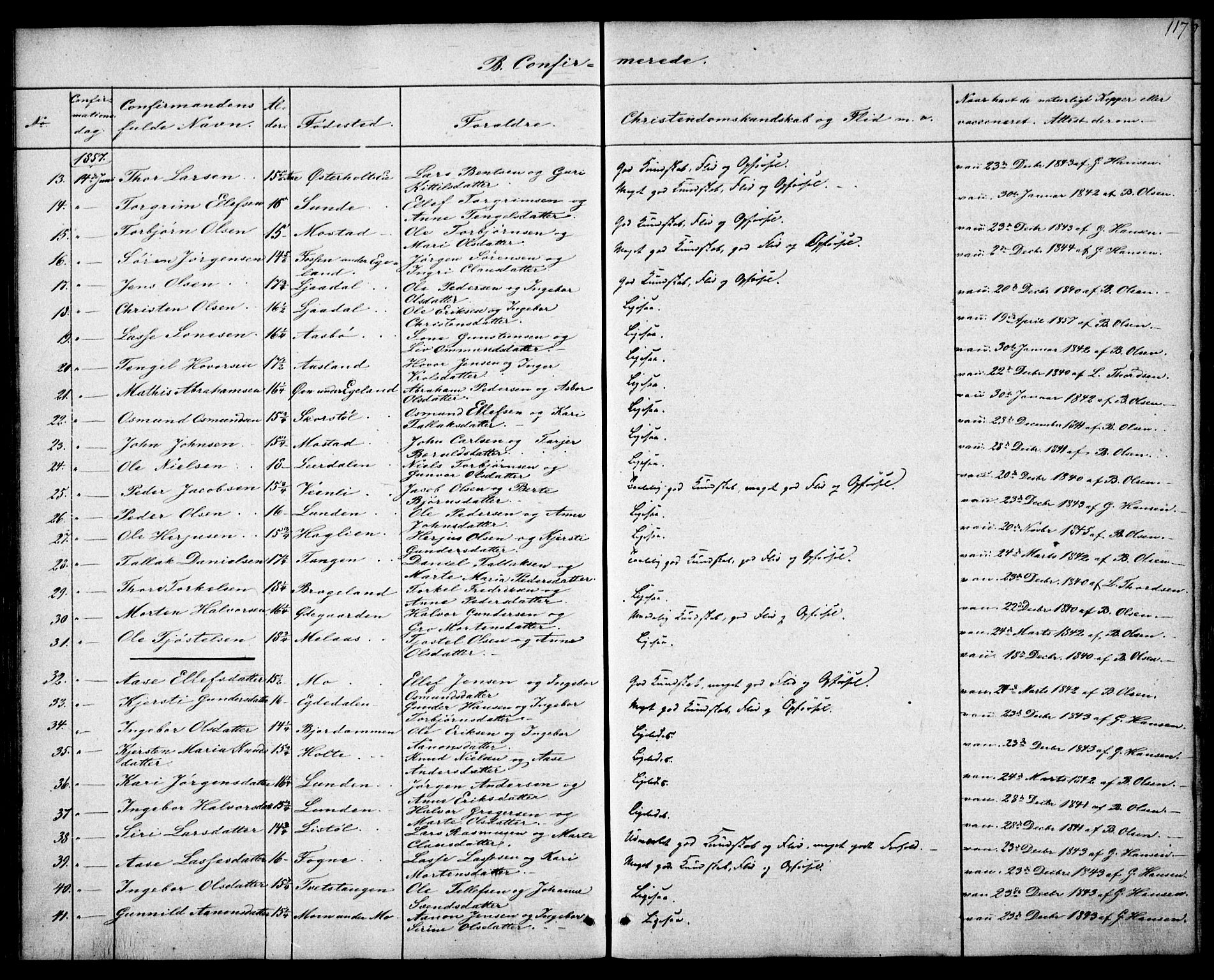 Gjerstad sokneprestkontor, AV/SAK-1111-0014/F/Fa/Faa/L0006: Parish register (official) no. A 6, 1841-1857, p. 117