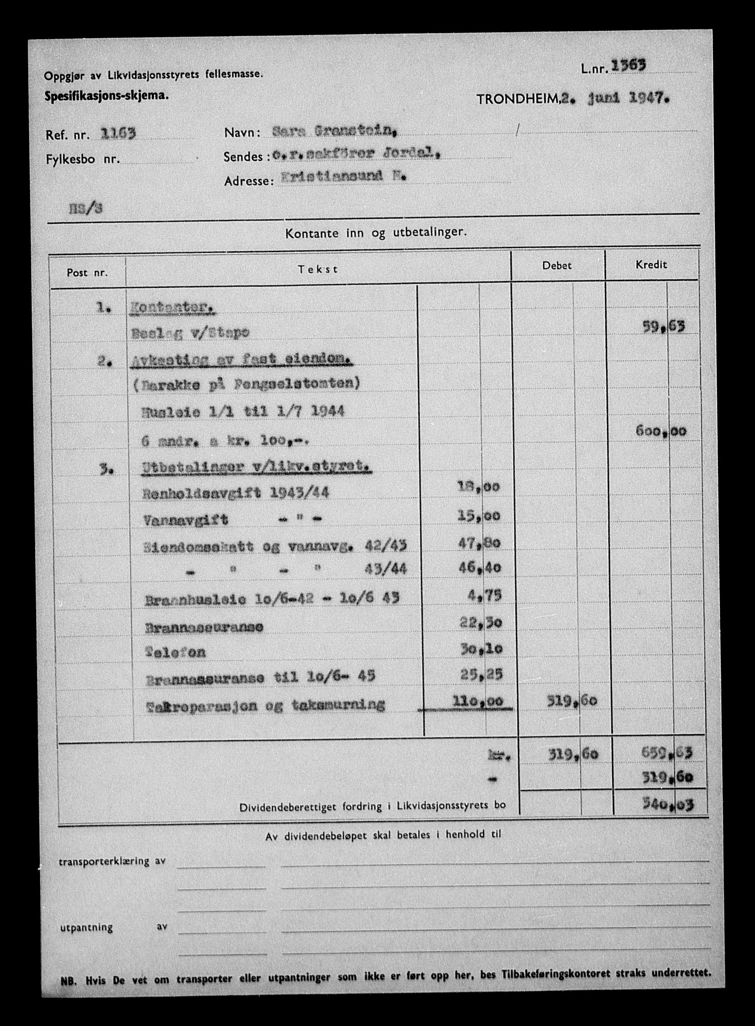 Justisdepartementet, Tilbakeføringskontoret for inndratte formuer, AV/RA-S-1564/H/Hc/Hcb/L0913: --, 1945-1947, p. 487