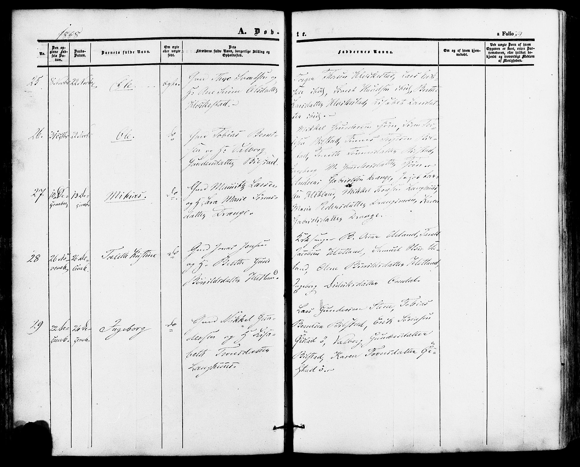 Lund sokneprestkontor, AV/SAST-A-101809/S06/L0010: Parish register (official) no. A 9, 1854-1886, p. 74