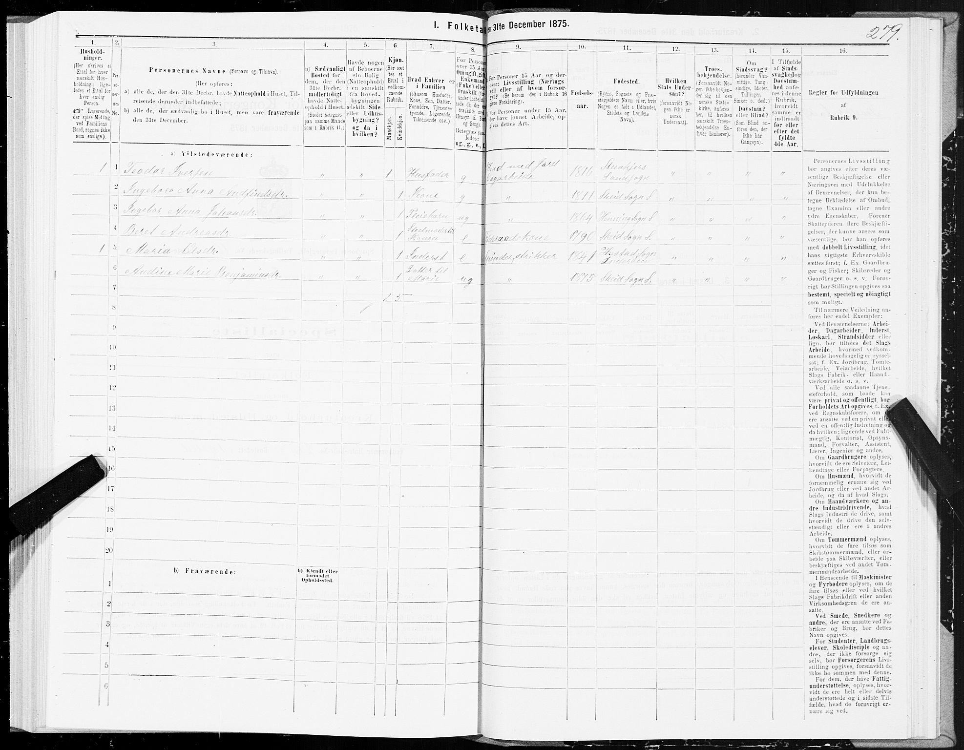 SAT, 1875 census for 1731P Sparbu, 1875, p. 4279