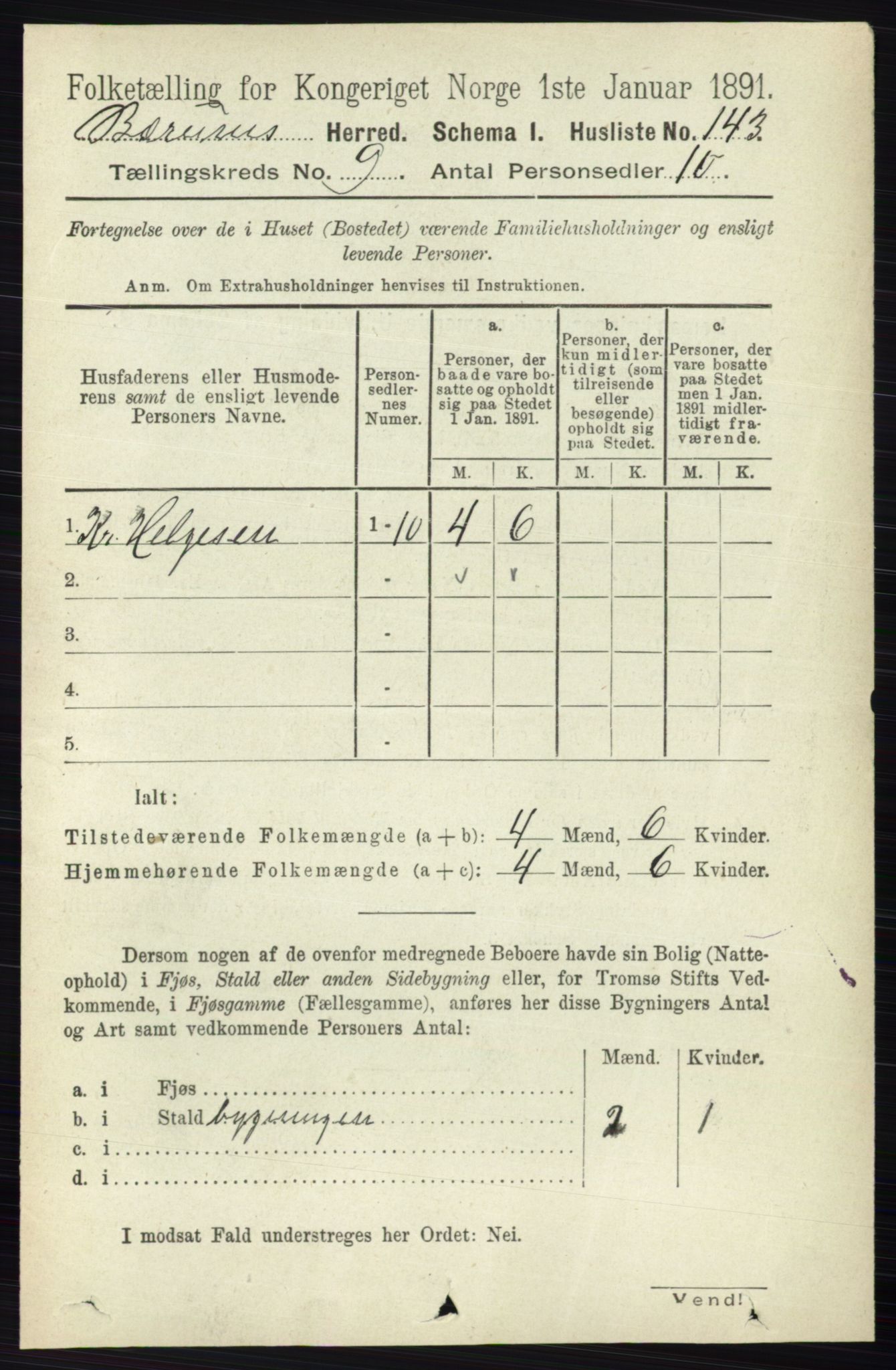 RA, 1891 census for 0219 Bærum, 1891, p. 5130