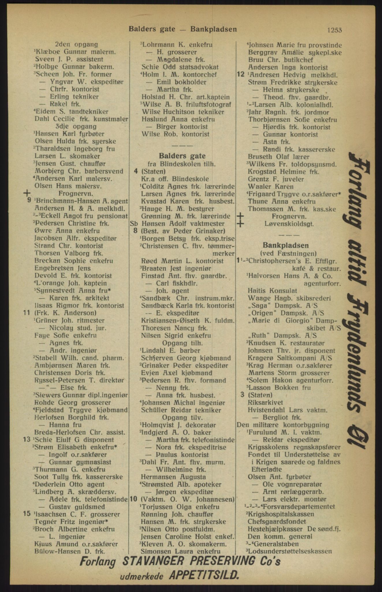 Kristiania/Oslo adressebok, PUBL/-, 1915, p. 1253