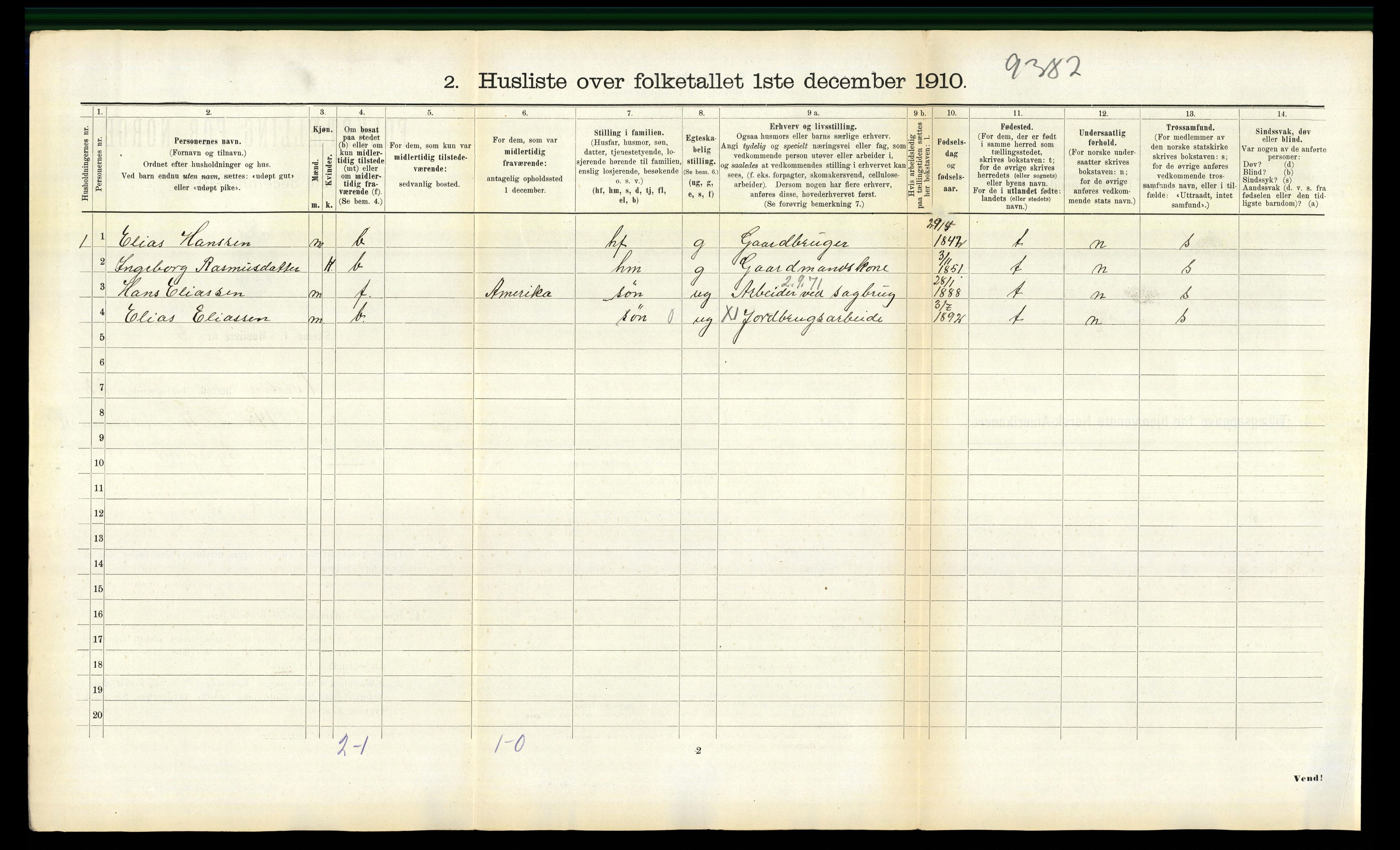 RA, 1910 census for Volda, 1910, p. 1477