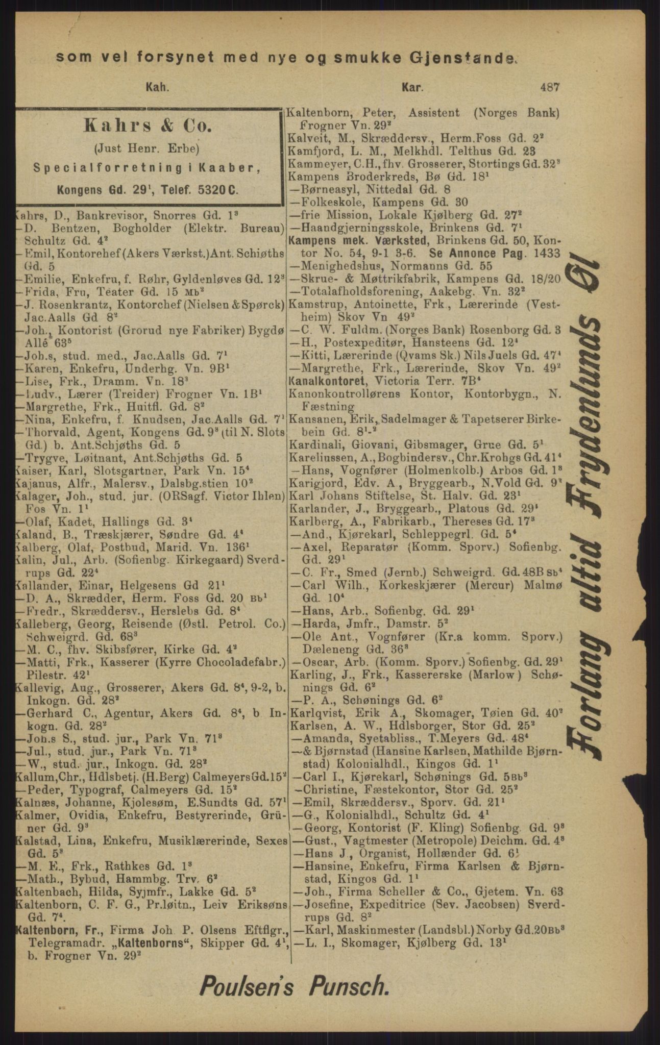 Kristiania/Oslo adressebok, PUBL/-, 1902, p. 487