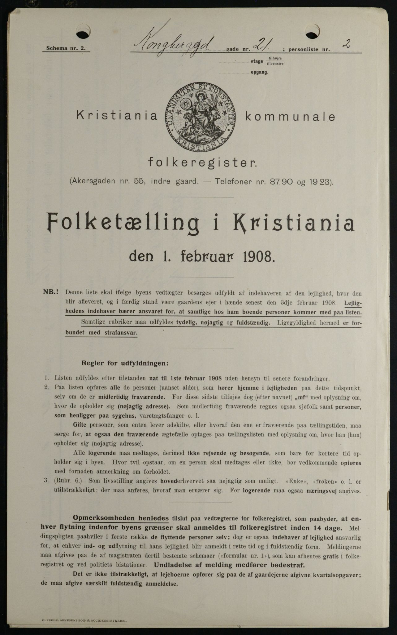 OBA, Municipal Census 1908 for Kristiania, 1908, p. 47449