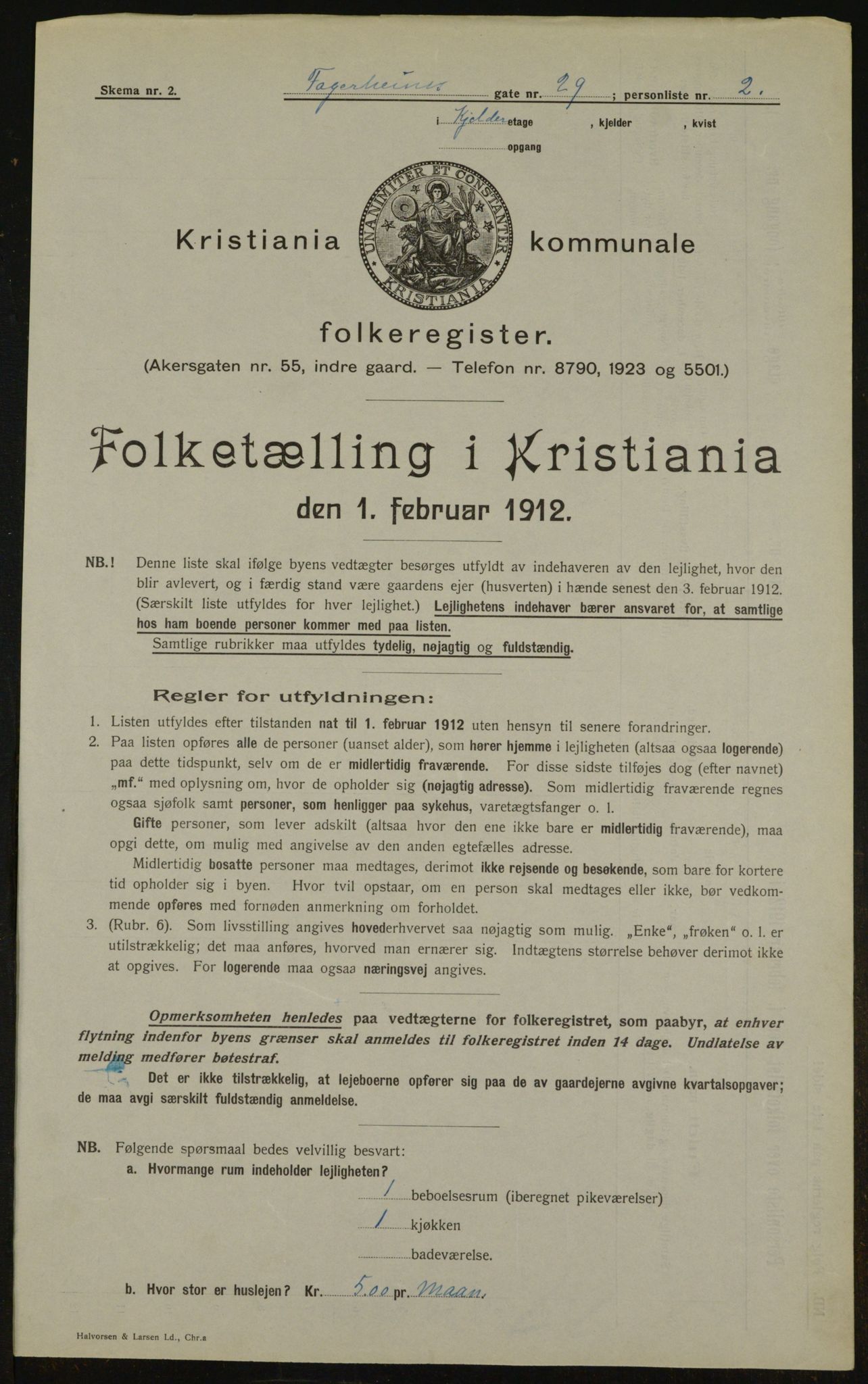 OBA, Municipal Census 1912 for Kristiania, 1912, p. 23125