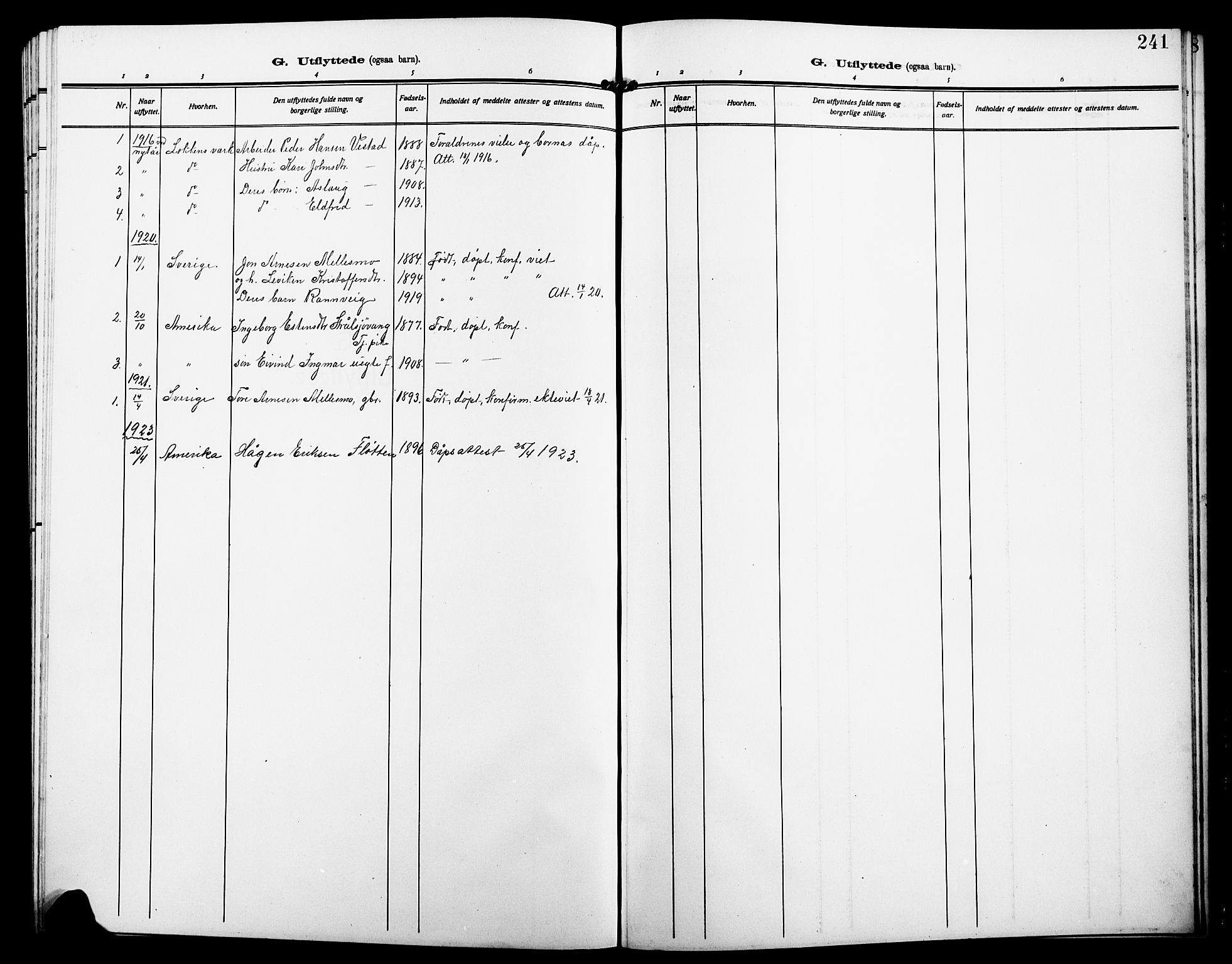 Alvdal prestekontor, SAH/PREST-060/H/Ha/Hab/L0005: Parish register (copy) no. 5, 1908-1923, p. 241