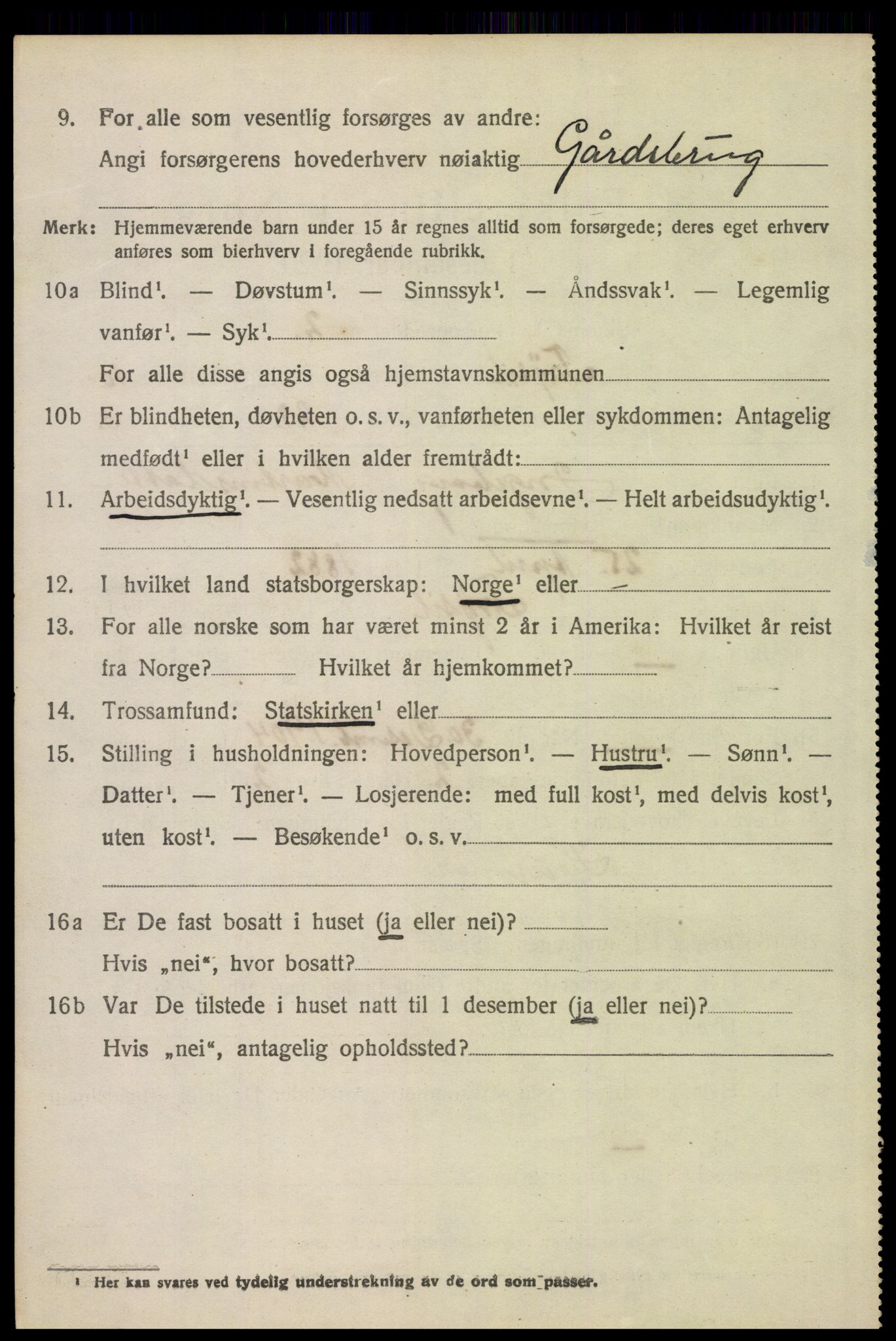 SAH, 1920 census for Trysil, 1920, p. 6866