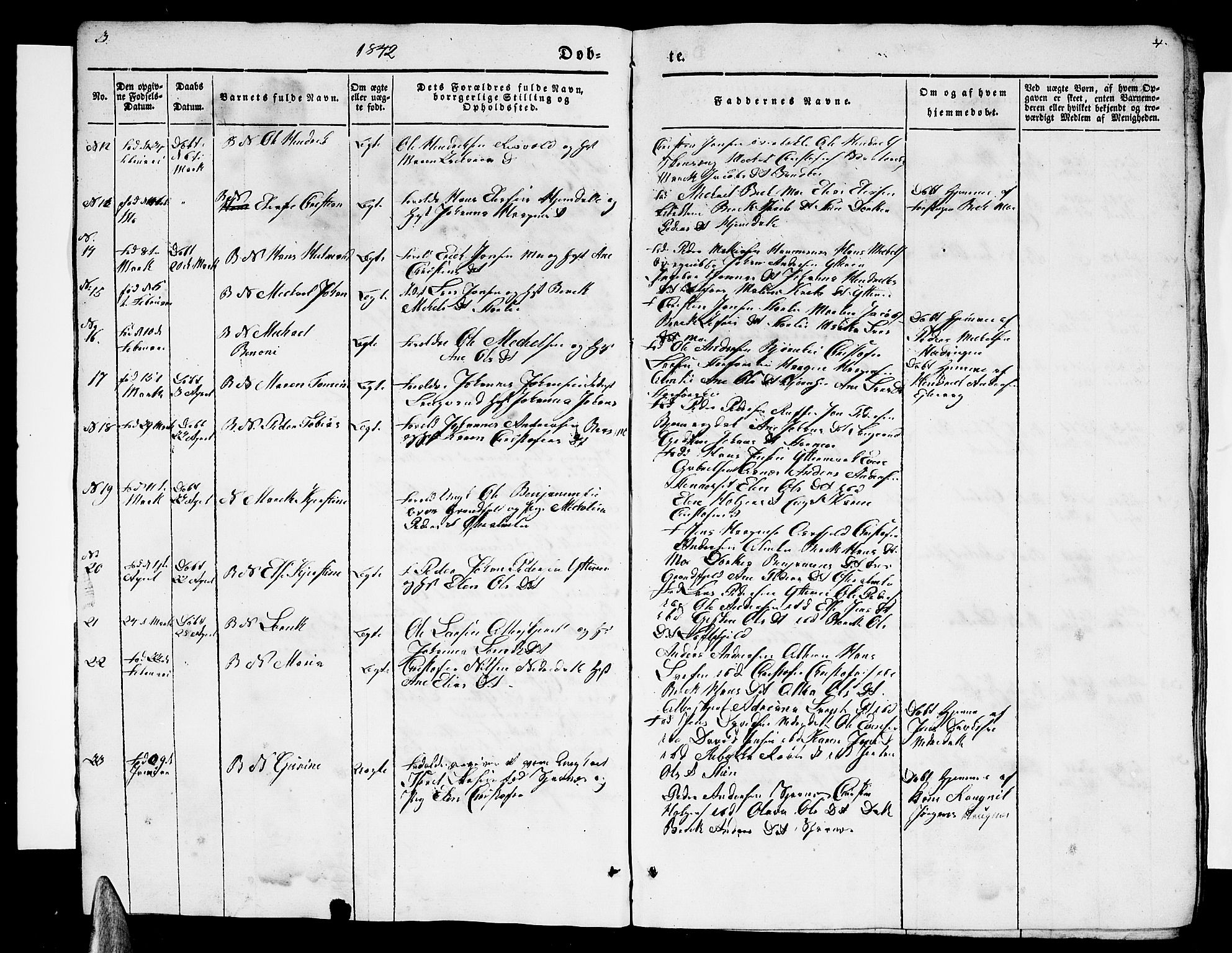 Ministerialprotokoller, klokkerbøker og fødselsregistre - Nordland, AV/SAT-A-1459/827/L0413: Parish register (copy) no. 827C02, 1842-1852, p. 3-4