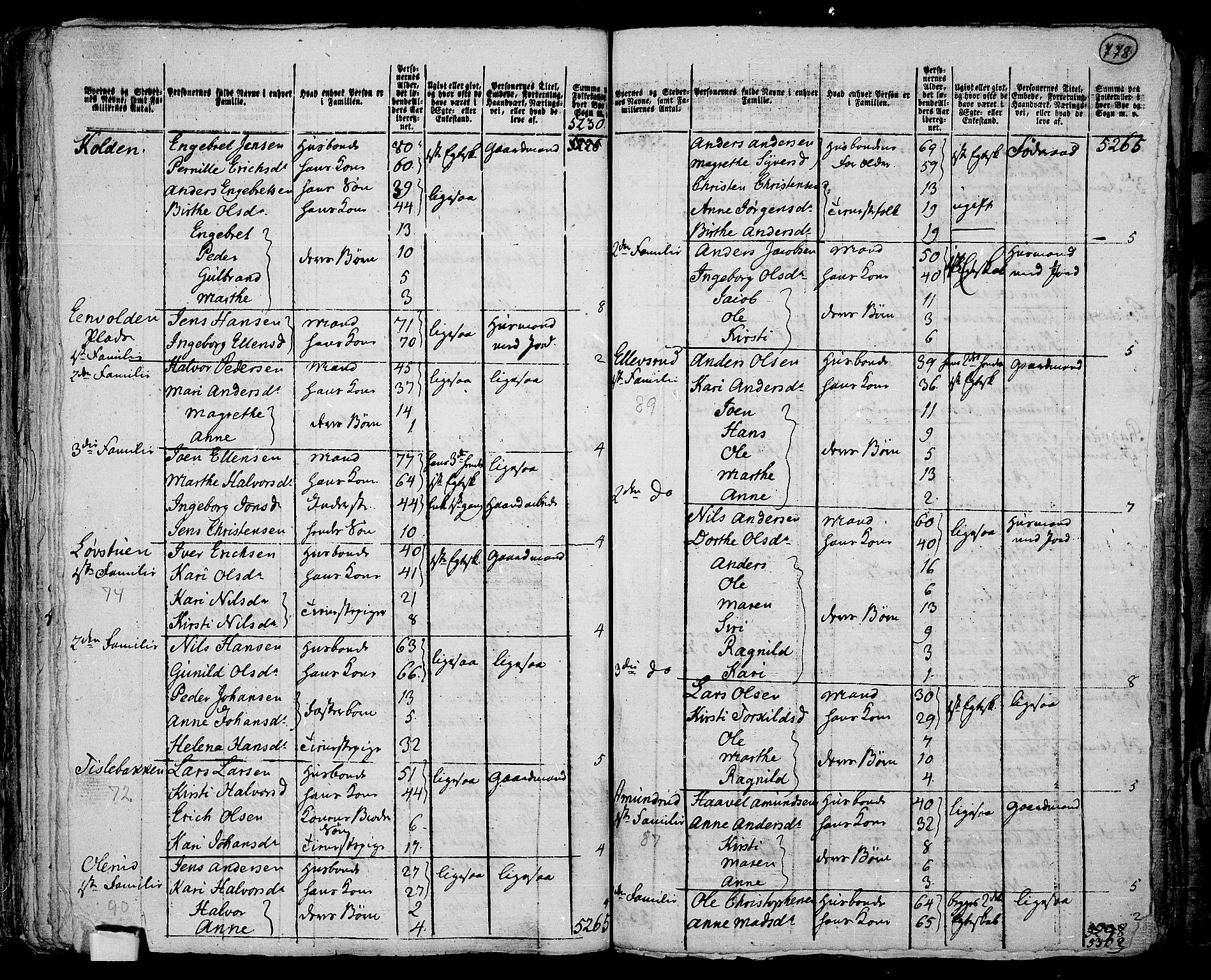 RA, 1801 census for 0534P Gran, 1801, p. 777b-778a