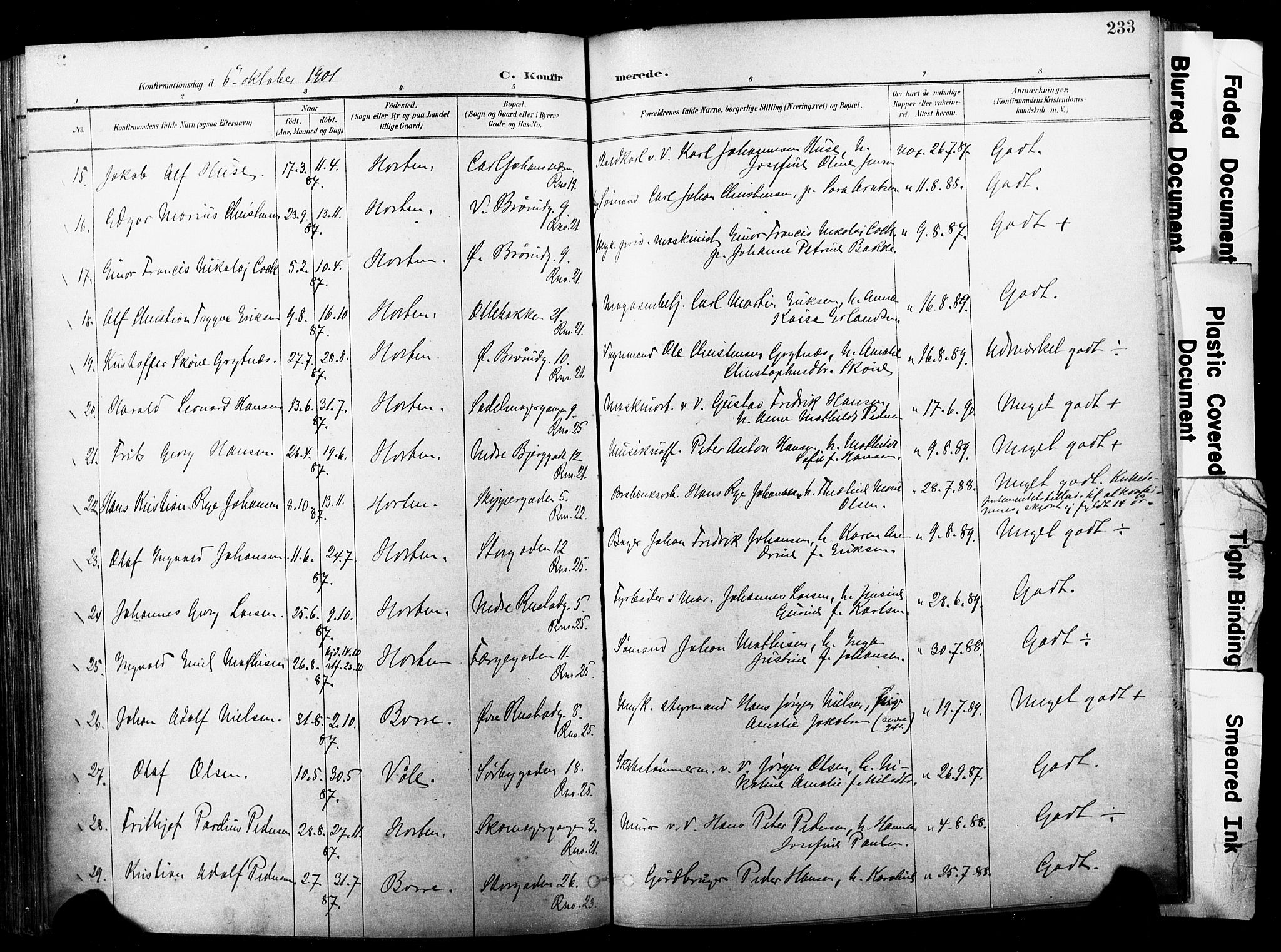 Horten kirkebøker, AV/SAKO-A-348/F/Fa/L0005: Parish register (official) no. 5, 1896-1904, p. 233