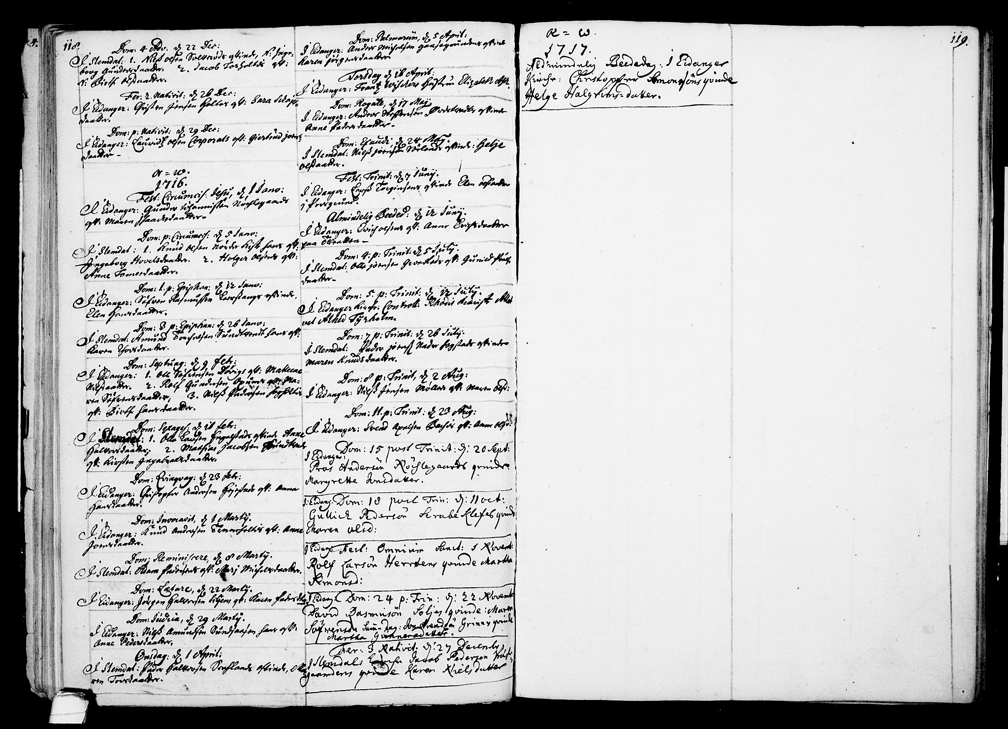 Eidanger kirkebøker, AV/SAKO-A-261/F/Fa/L0002: Parish register (official) no. 2, 1712-1720, p. 118-119