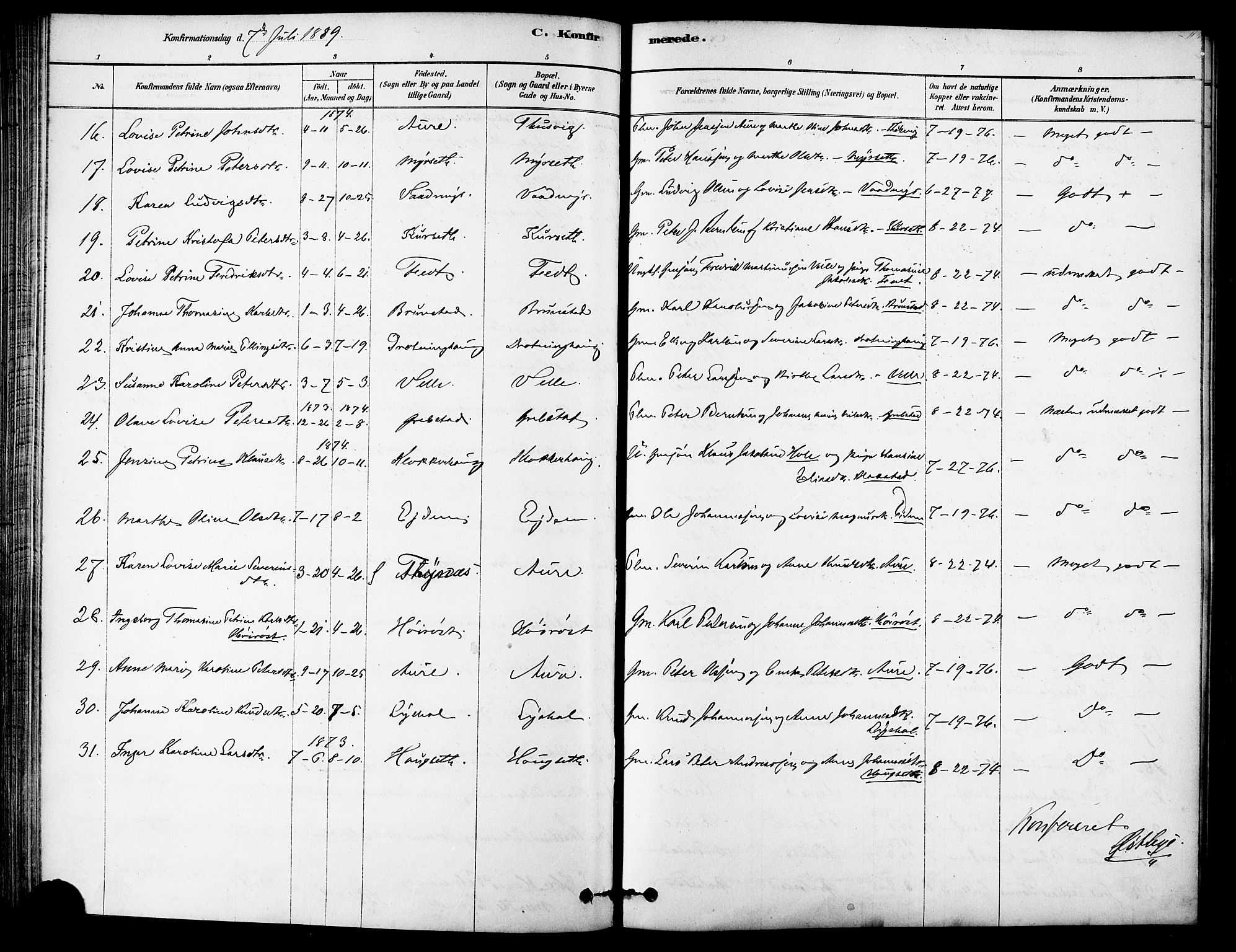 Ministerialprotokoller, klokkerbøker og fødselsregistre - Møre og Romsdal, AV/SAT-A-1454/523/L0334: Parish register (official) no. 523A01, 1878-1891