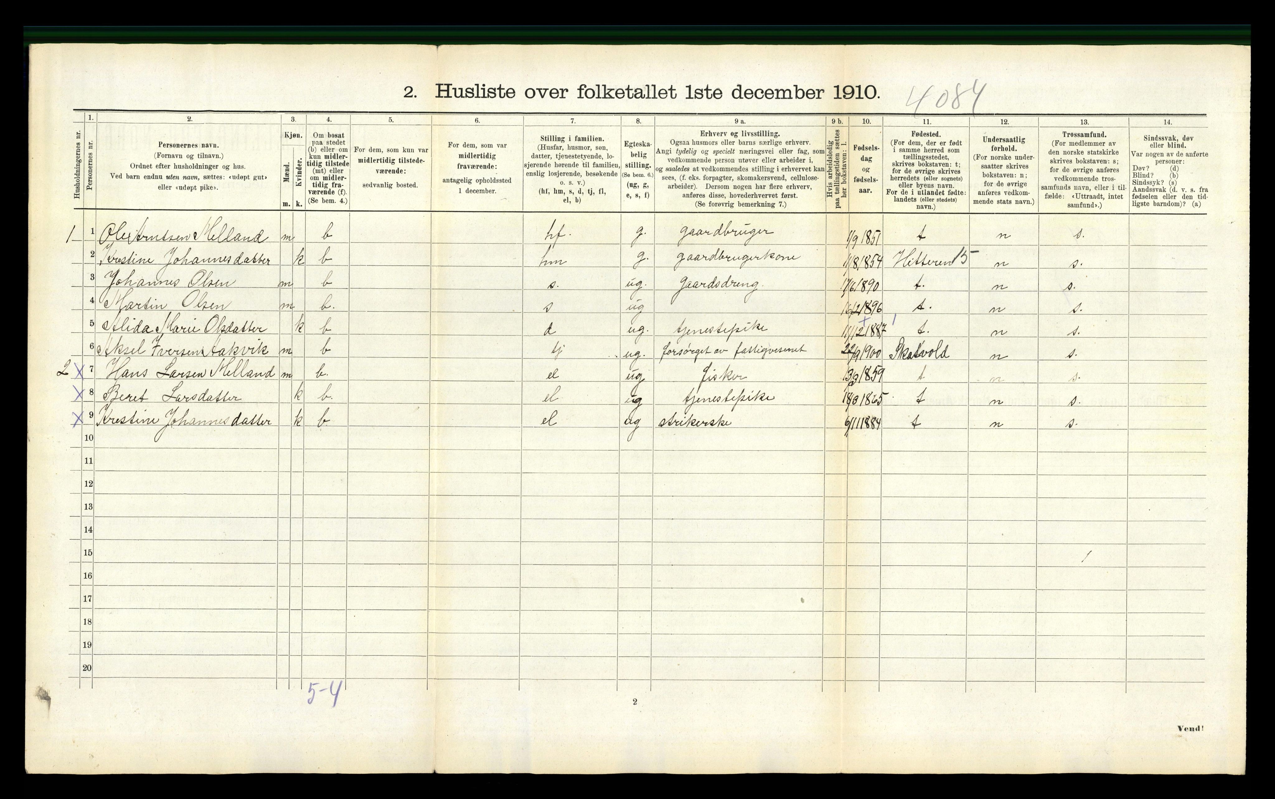 RA, 1910 census for Aure, 1910, p. 639