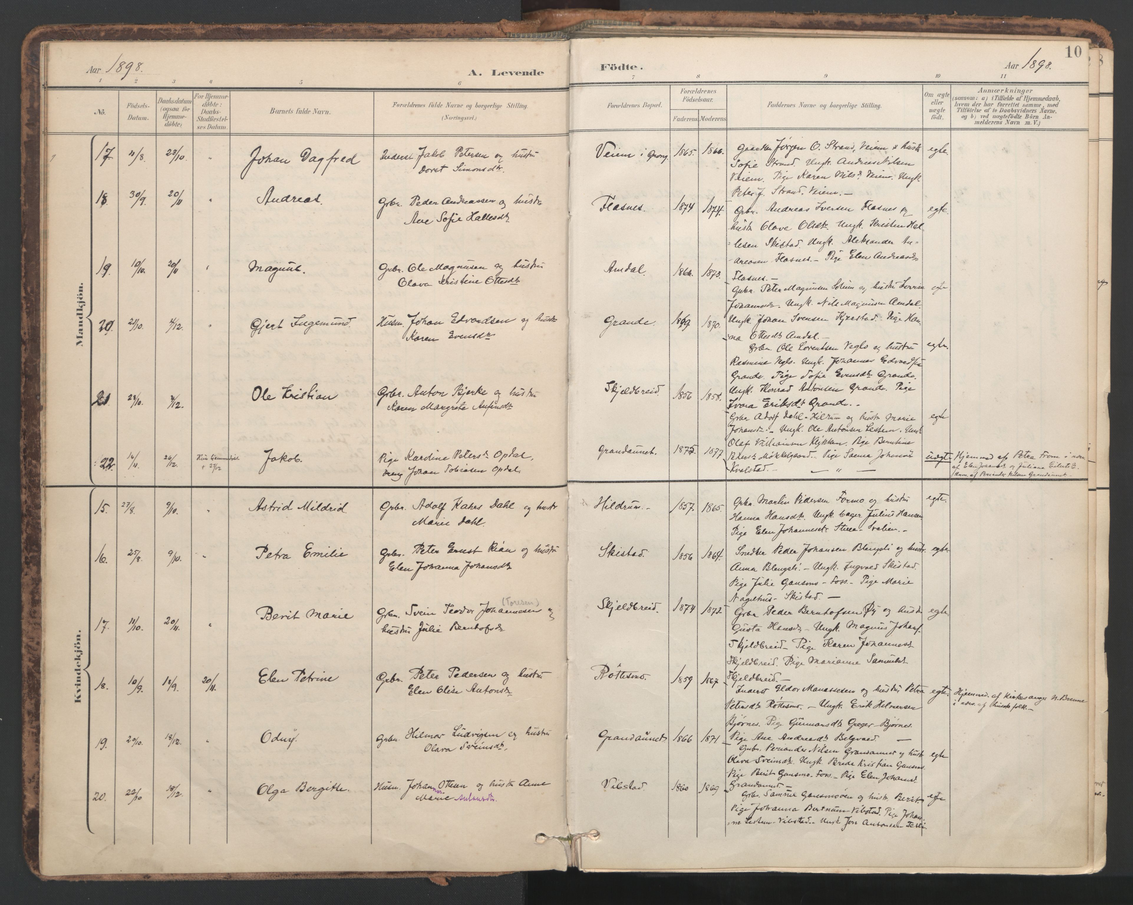 Ministerialprotokoller, klokkerbøker og fødselsregistre - Nord-Trøndelag, SAT/A-1458/764/L0556: Parish register (official) no. 764A11, 1897-1924, p. 10