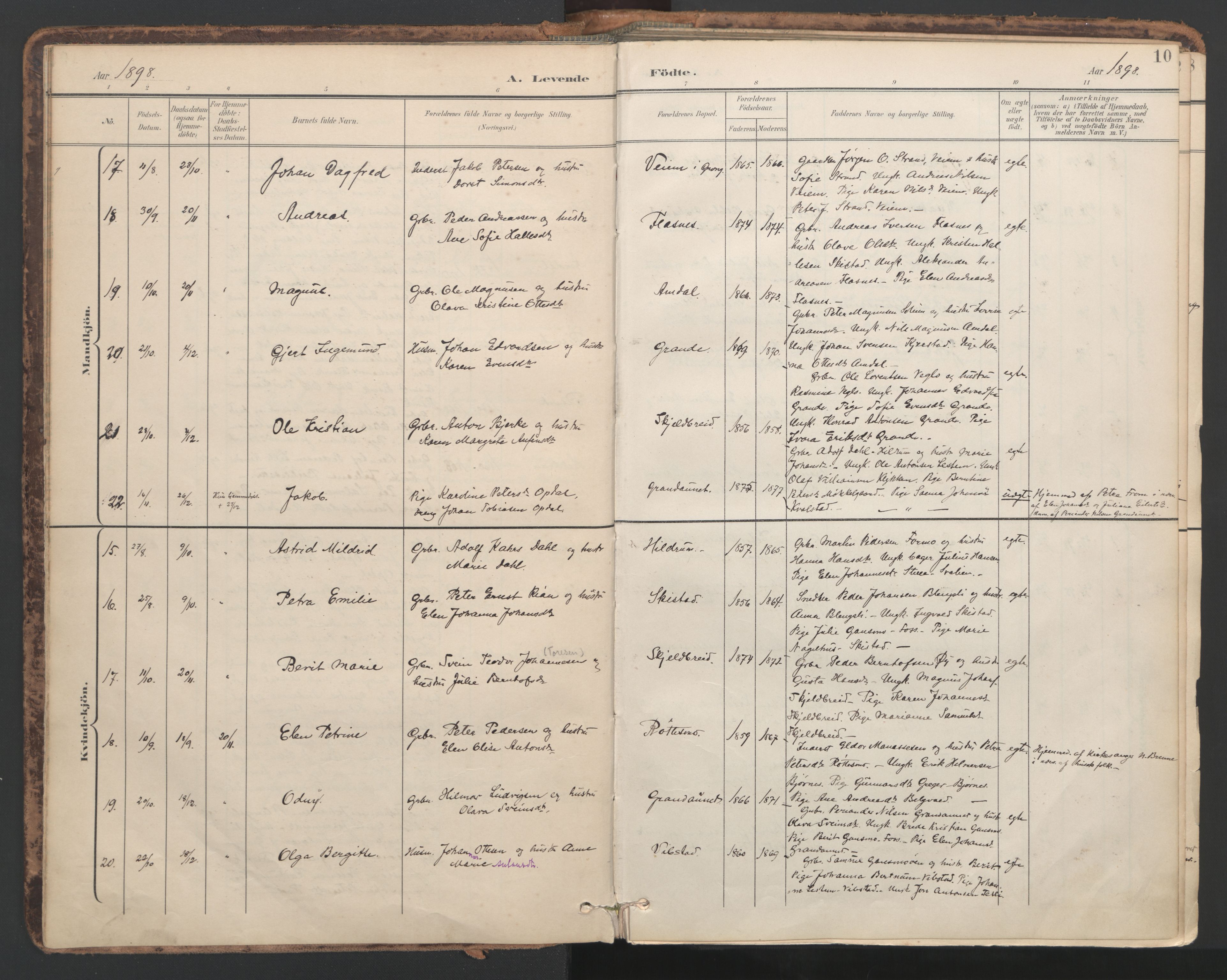 Ministerialprotokoller, klokkerbøker og fødselsregistre - Nord-Trøndelag, AV/SAT-A-1458/764/L0556: Parish register (official) no. 764A11, 1897-1924, p. 10