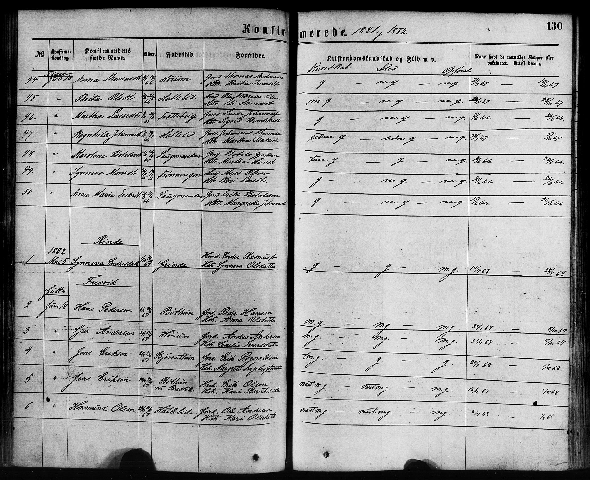Leikanger sokneprestembete, SAB/A-81001: Parish register (official) no. A 9, 1869-1888, p. 130