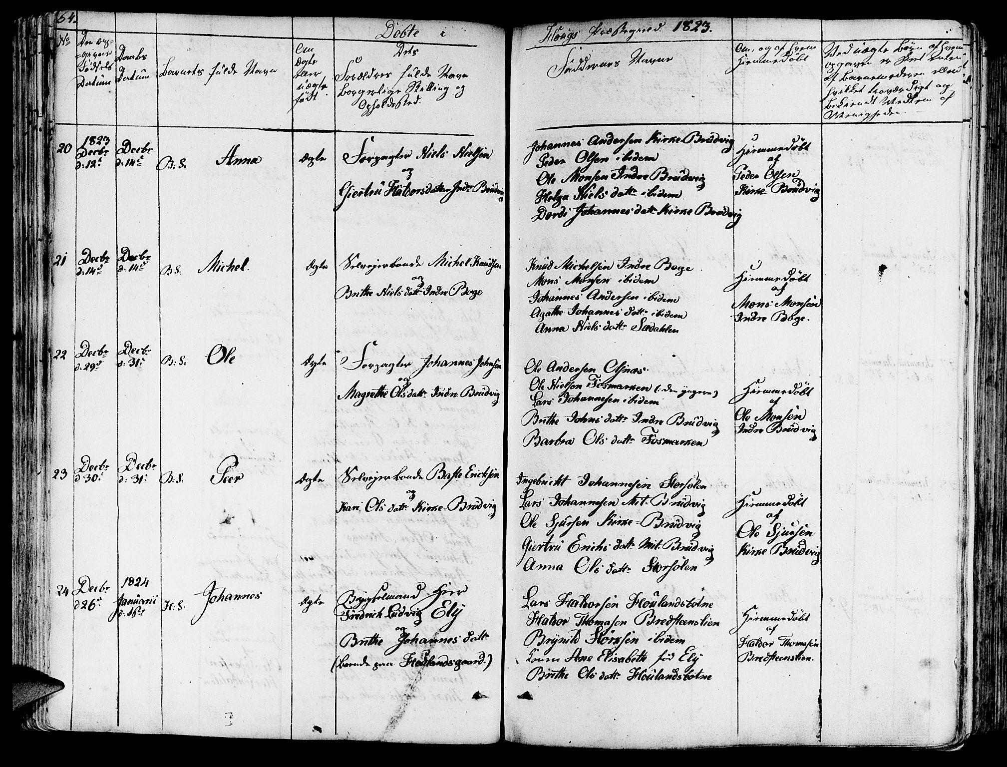 Haus sokneprestembete, AV/SAB-A-75601/H/Haa: Parish register (official) no. A 13, 1821-1827, p. 64