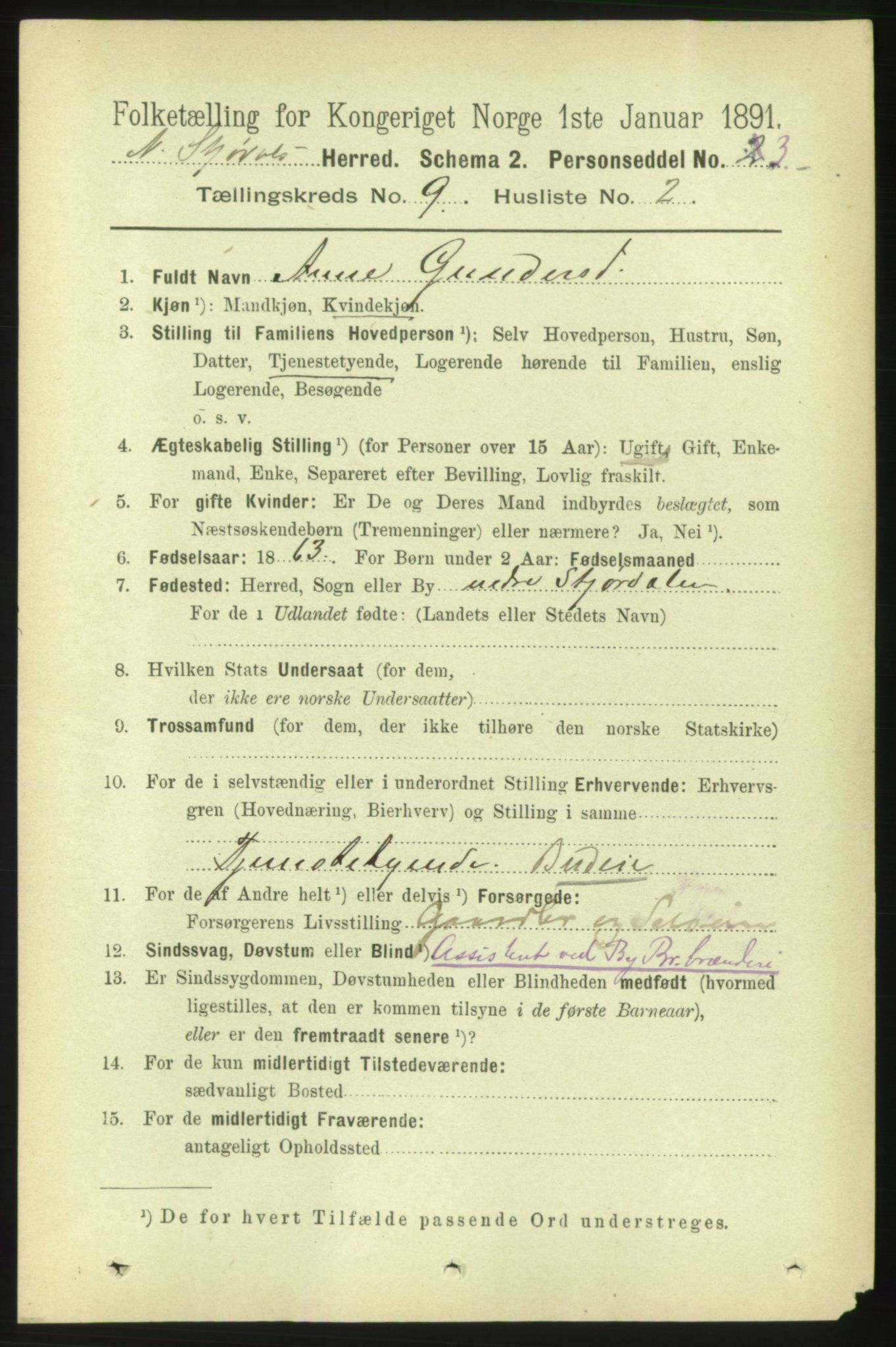 RA, 1891 census for 1714 Nedre Stjørdal, 1891, p. 4851